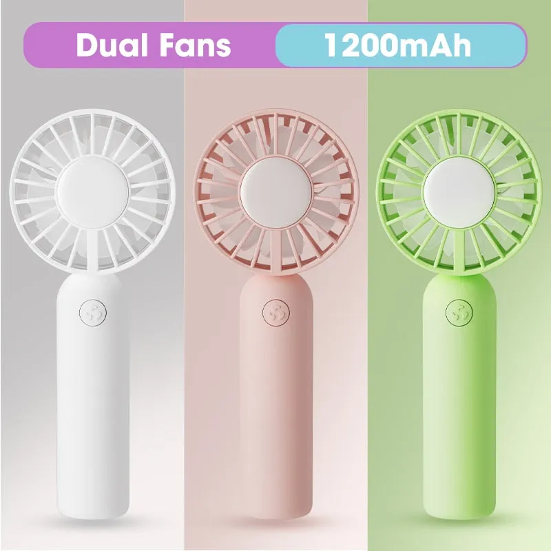 1200mAh USB Mini Handheld Fan Outdoor Mini Creative Desktop Office Rechargeable Portable Handheld Fa