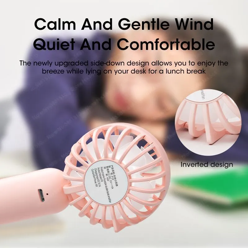 1200mAh USB Mini Handheld Fan Outdoor Mini Creative Desktop Office Rechargeable Portable Handheld Fa