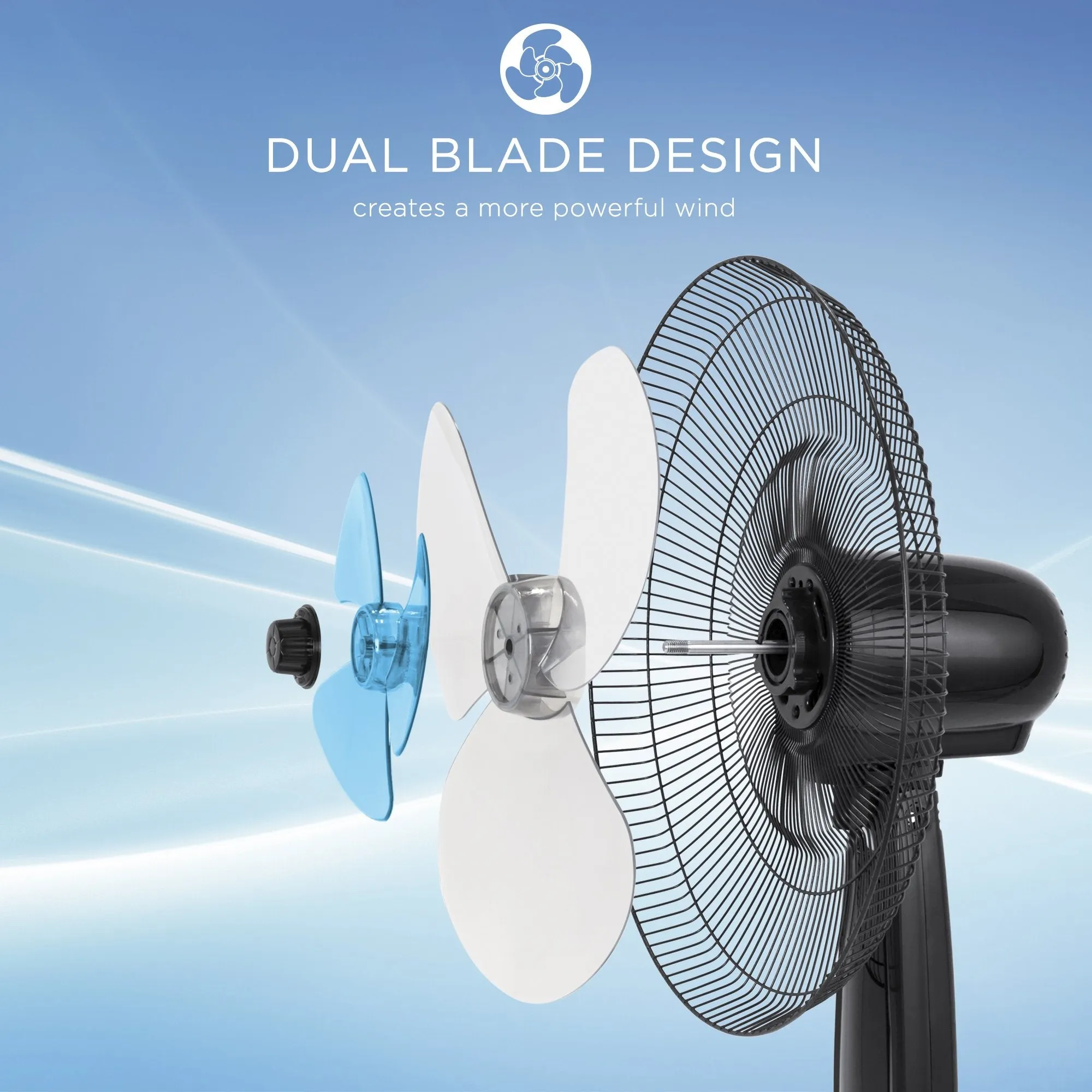 16in Oscillating Pedestal Fan w/ Timer, Double Blades, Remote Control