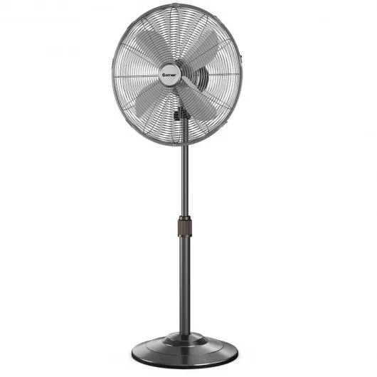 16" Metal Adjustable Oscillating Pedestal Fan-Black