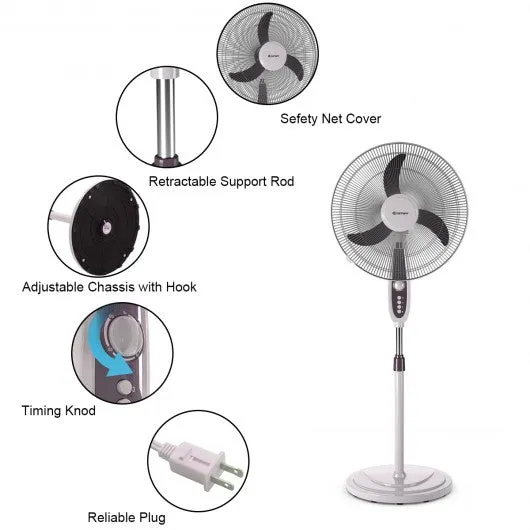 18" Oscillating Standing Floor Fan