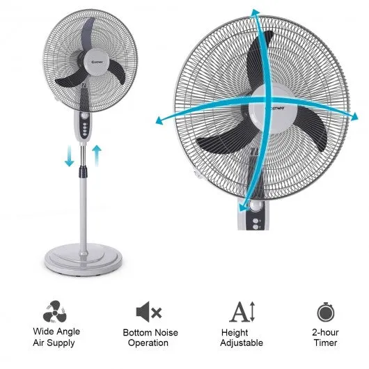 18" Oscillating Standing Floor Fan