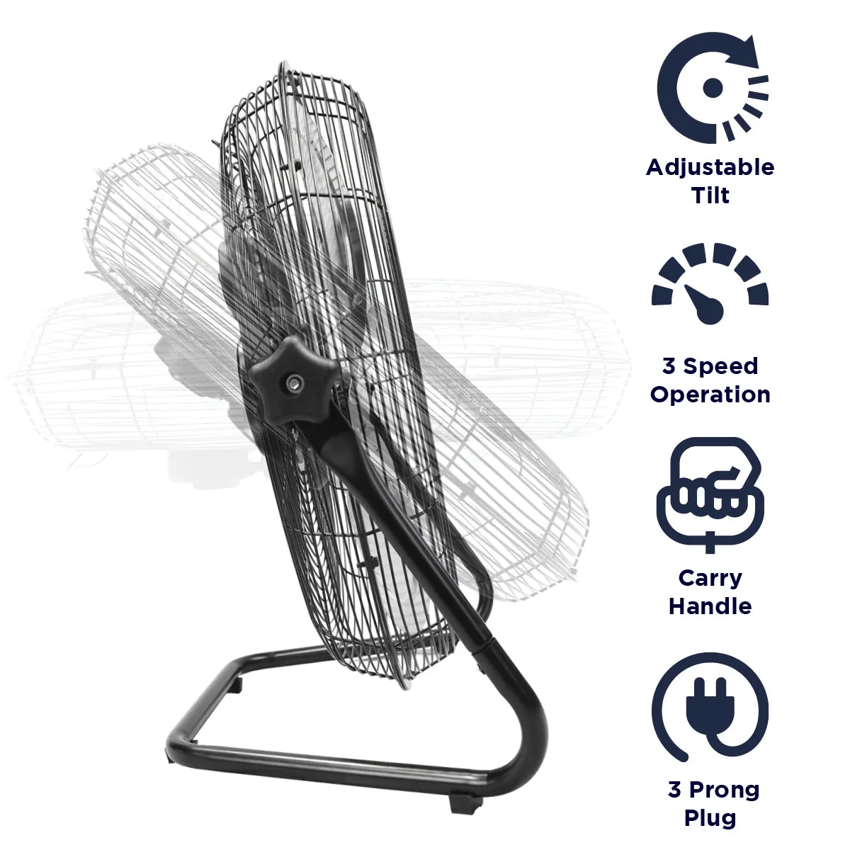 20 In. 3-Speed Tilting High Velocity Floor Fan