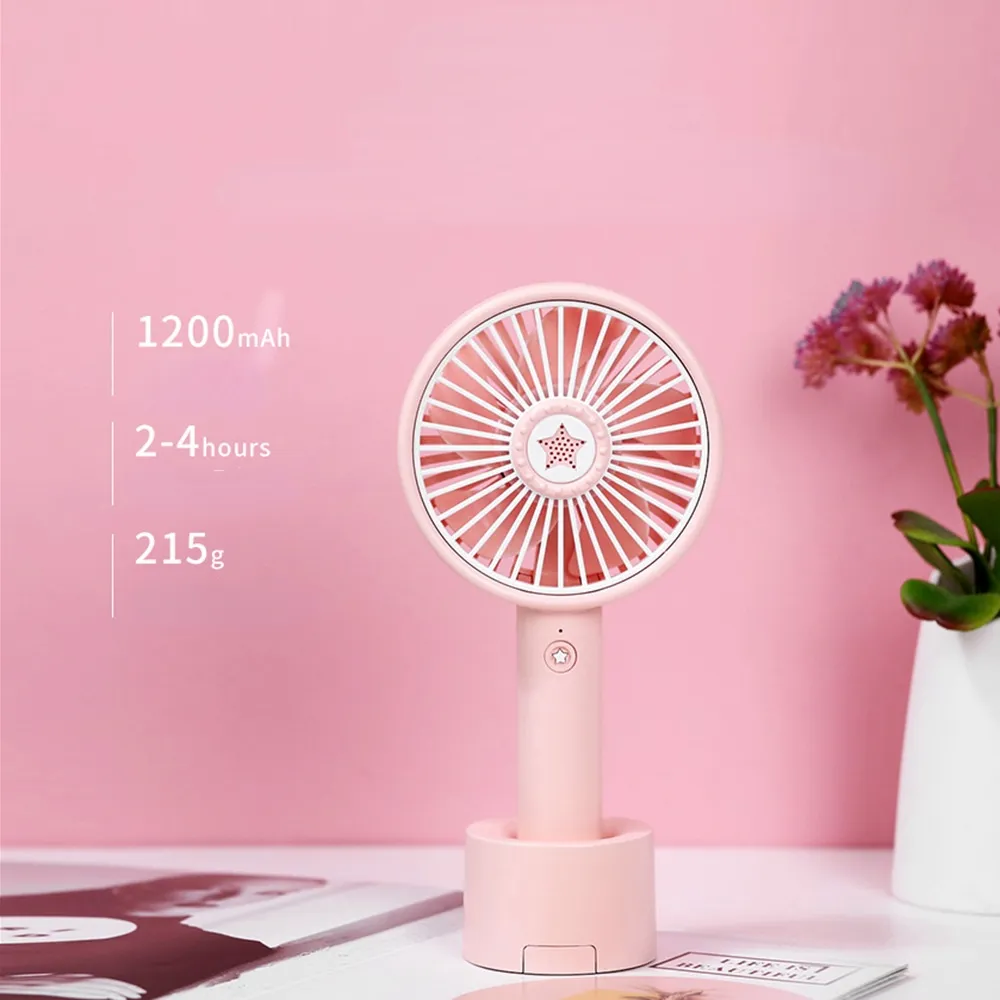 2021 New Lucky Star Aromatherapy USB Small Handheld Fan Mobile Phone Holder Desktop Charging