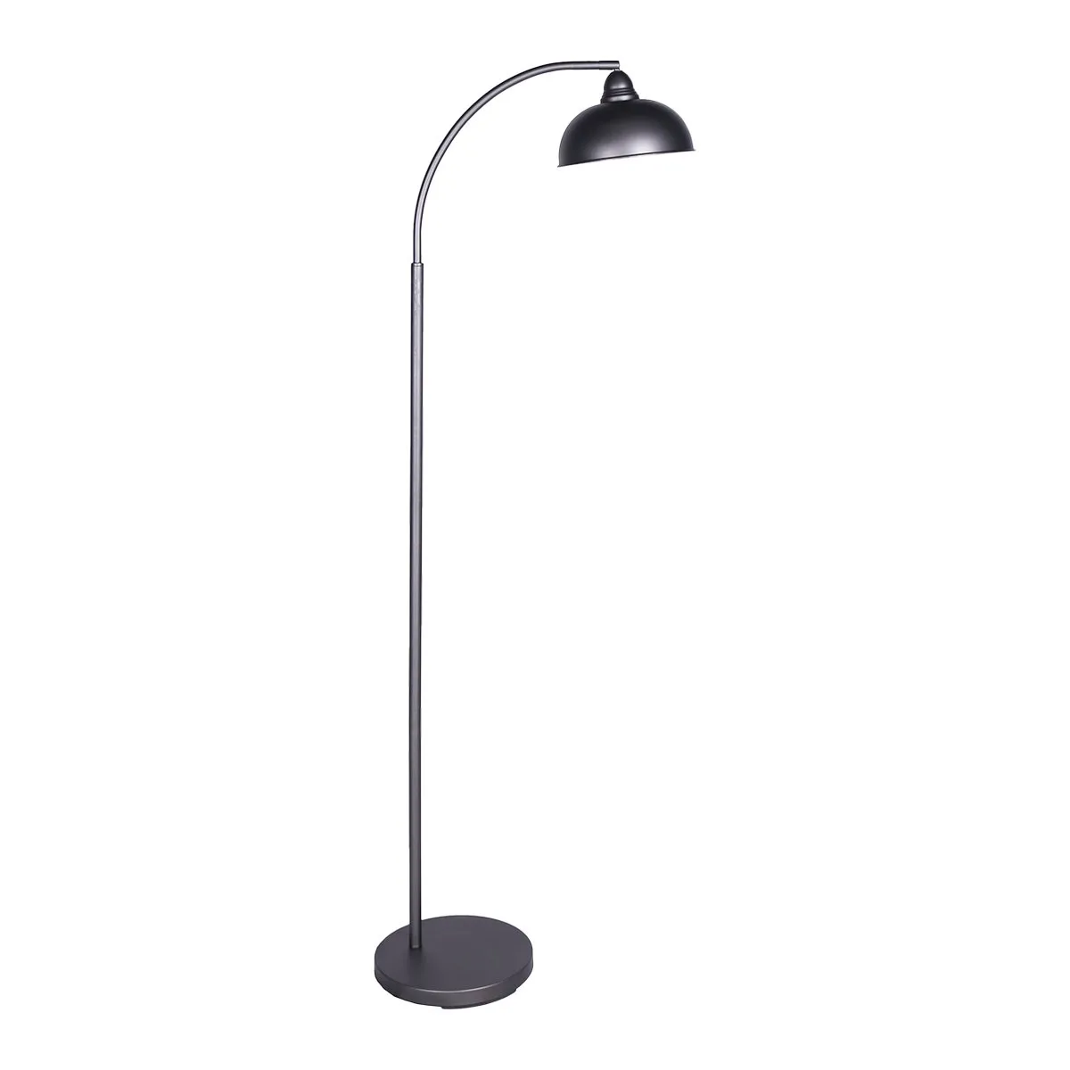 Adjustable Dark Grey Industrial Floor Lamp, Metal Finish