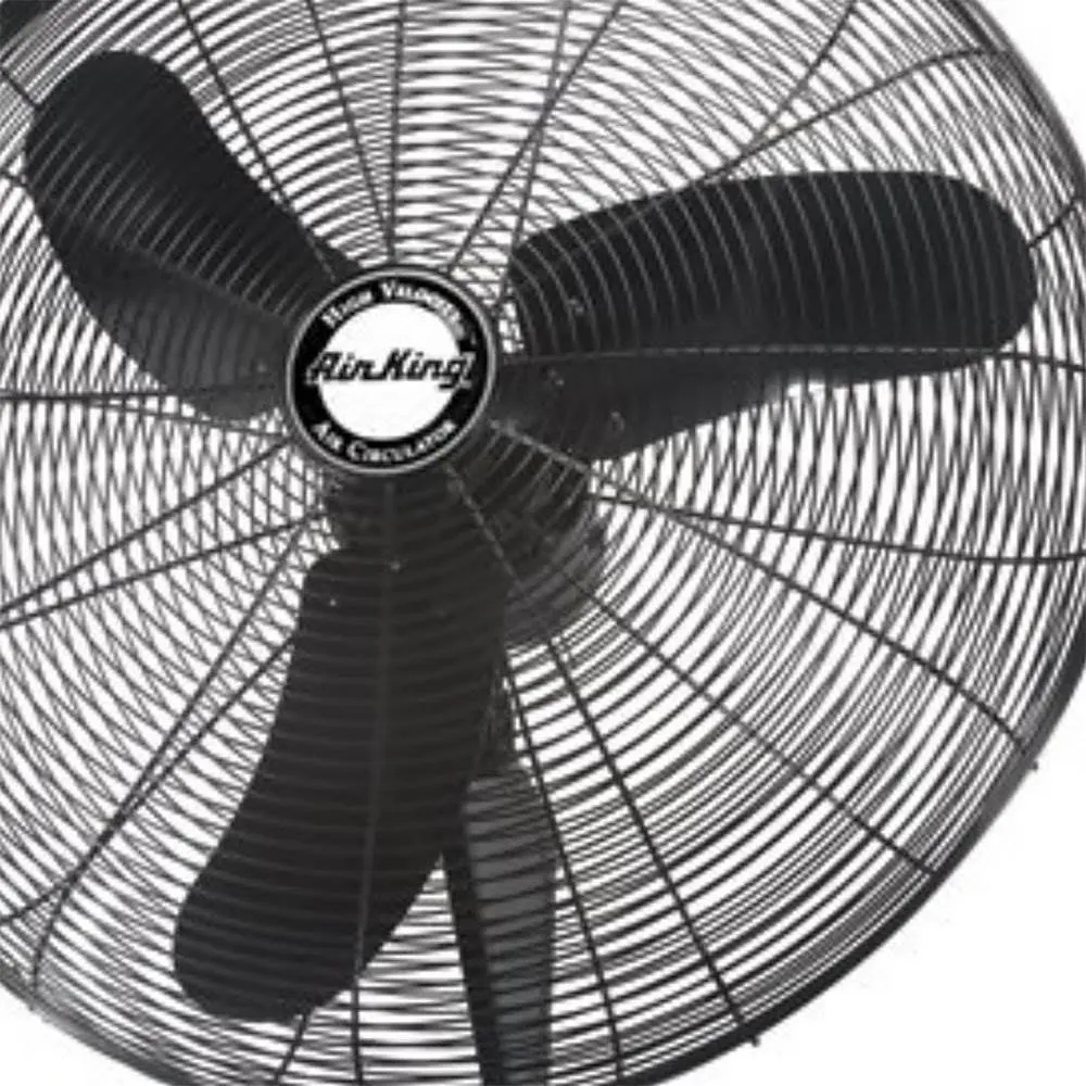 Air King 30" 1/4 HP 3-Speed Indoor Industrial Oscillating Wall Mount Fan, Black