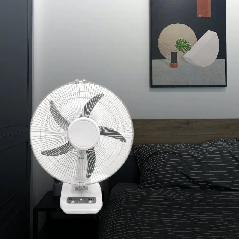 Akari 14 Rechargeable Oscillating Fan with LED Night Light (ARF-5314F)