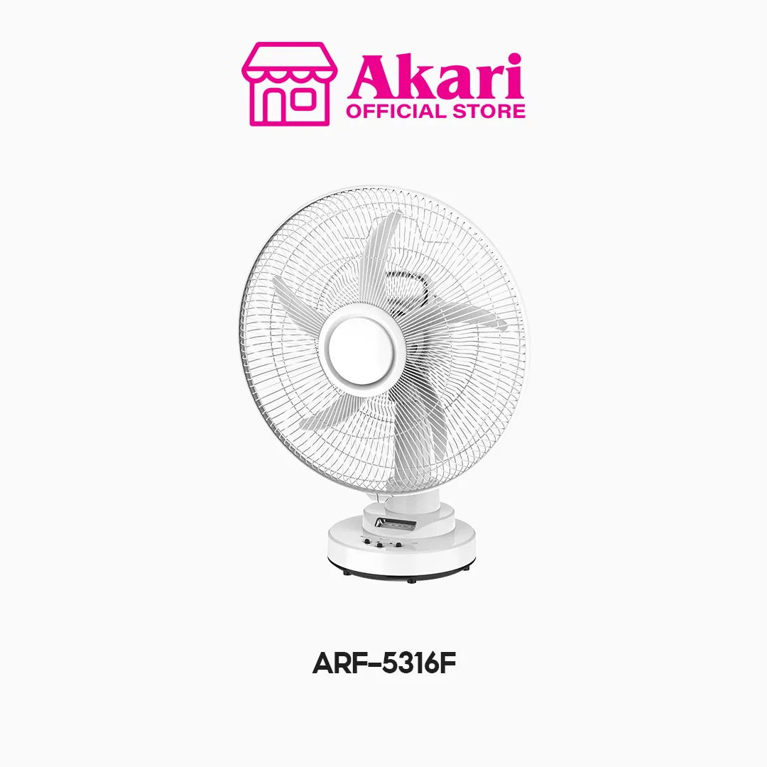 Akari 16 Rechargeable Oscillating Fan w/ 18W COB LED (ARF-5316F)