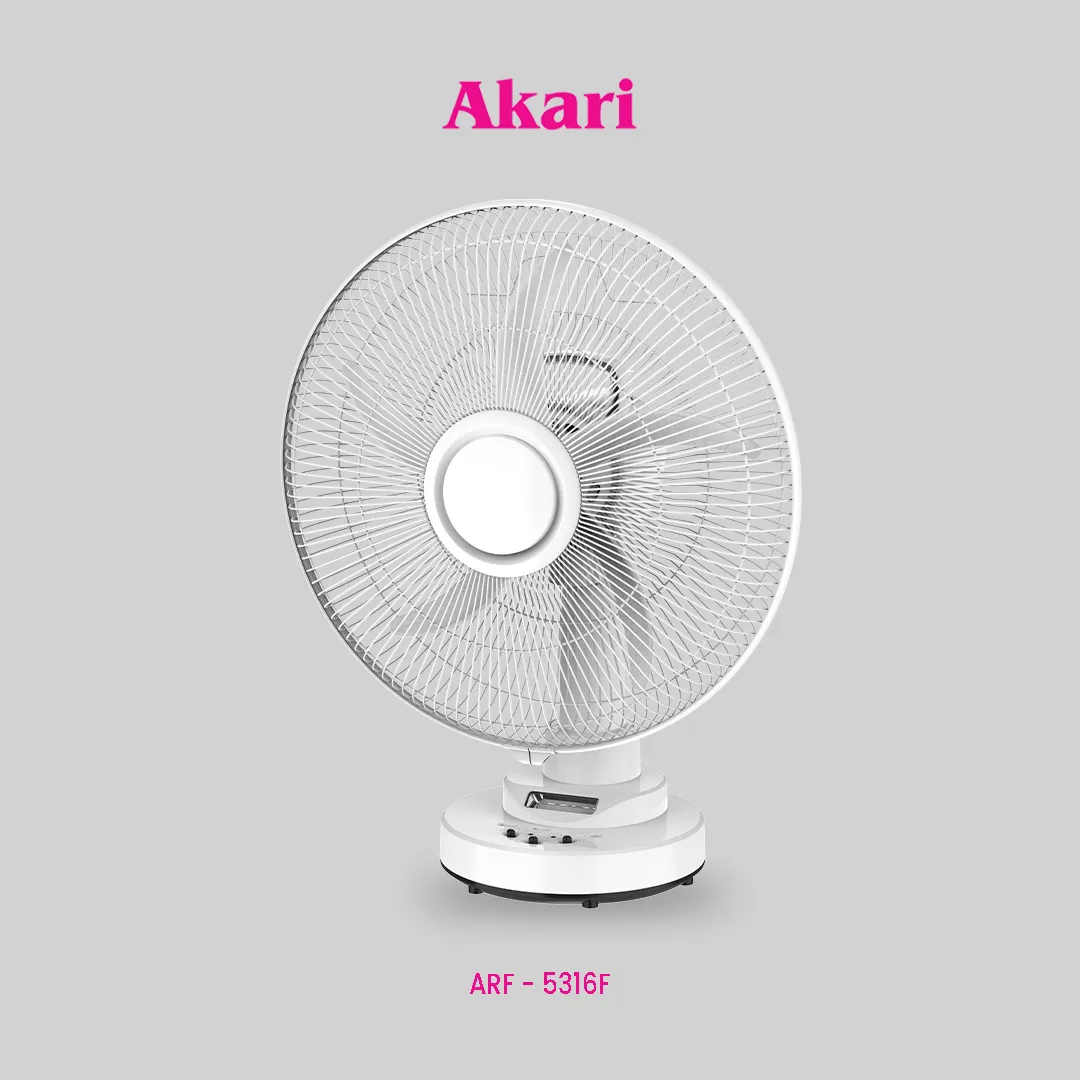 Akari 16 Rechargeable Oscillating Fan w/ 18W COB LED (ARF-5316F)