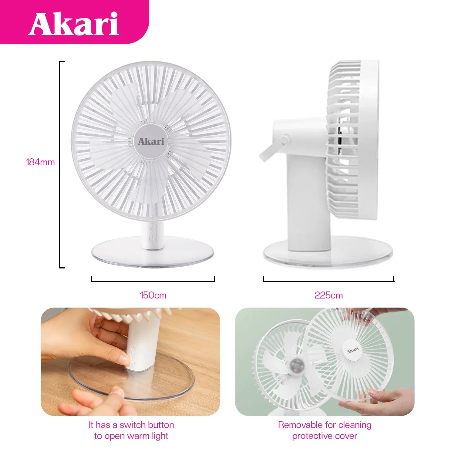 Akari Rechargeable Luscent Fan (ARF-134)