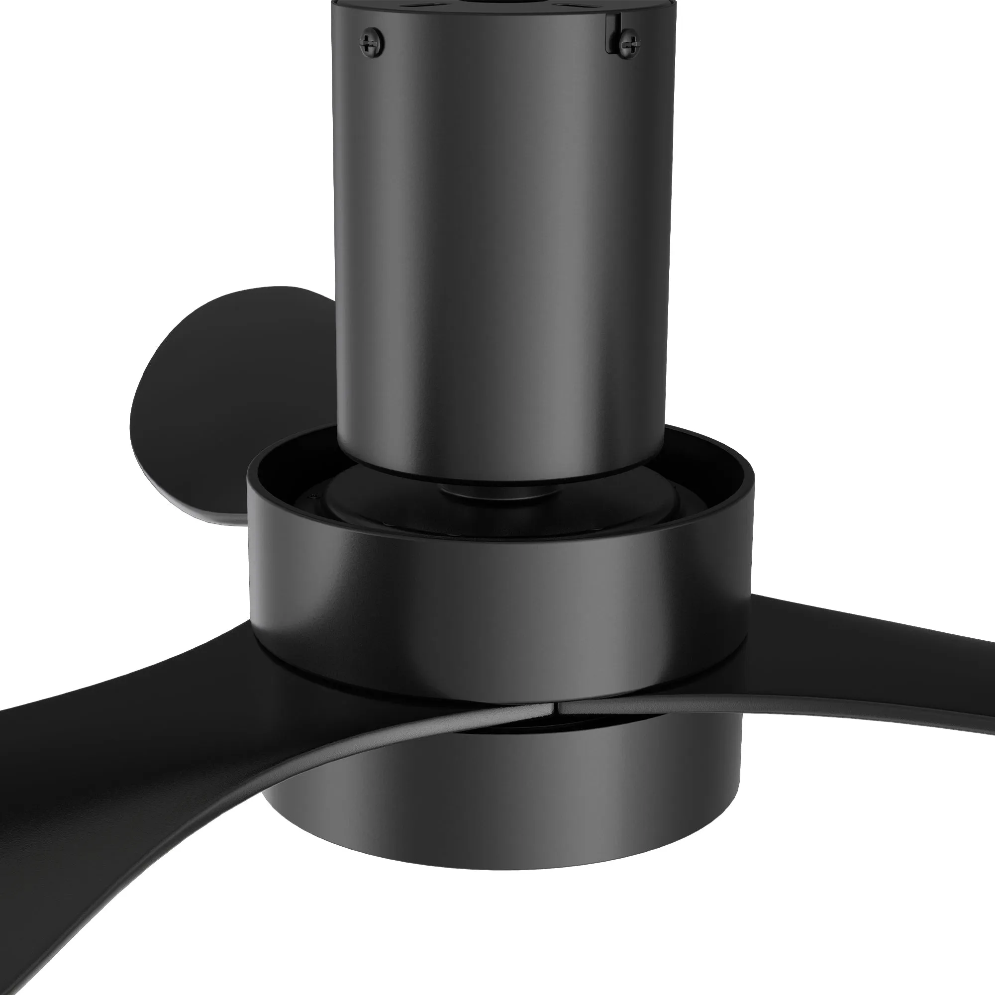 AURORA 52 inch 3-Blade Flush Mount Smart Ceiling Fan with LED Light Kit & Remote- Black/Black