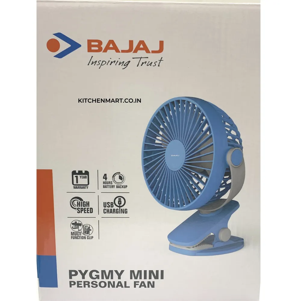 Bajaj Rechargeable Pygmy Mini Personal Fan 110mm