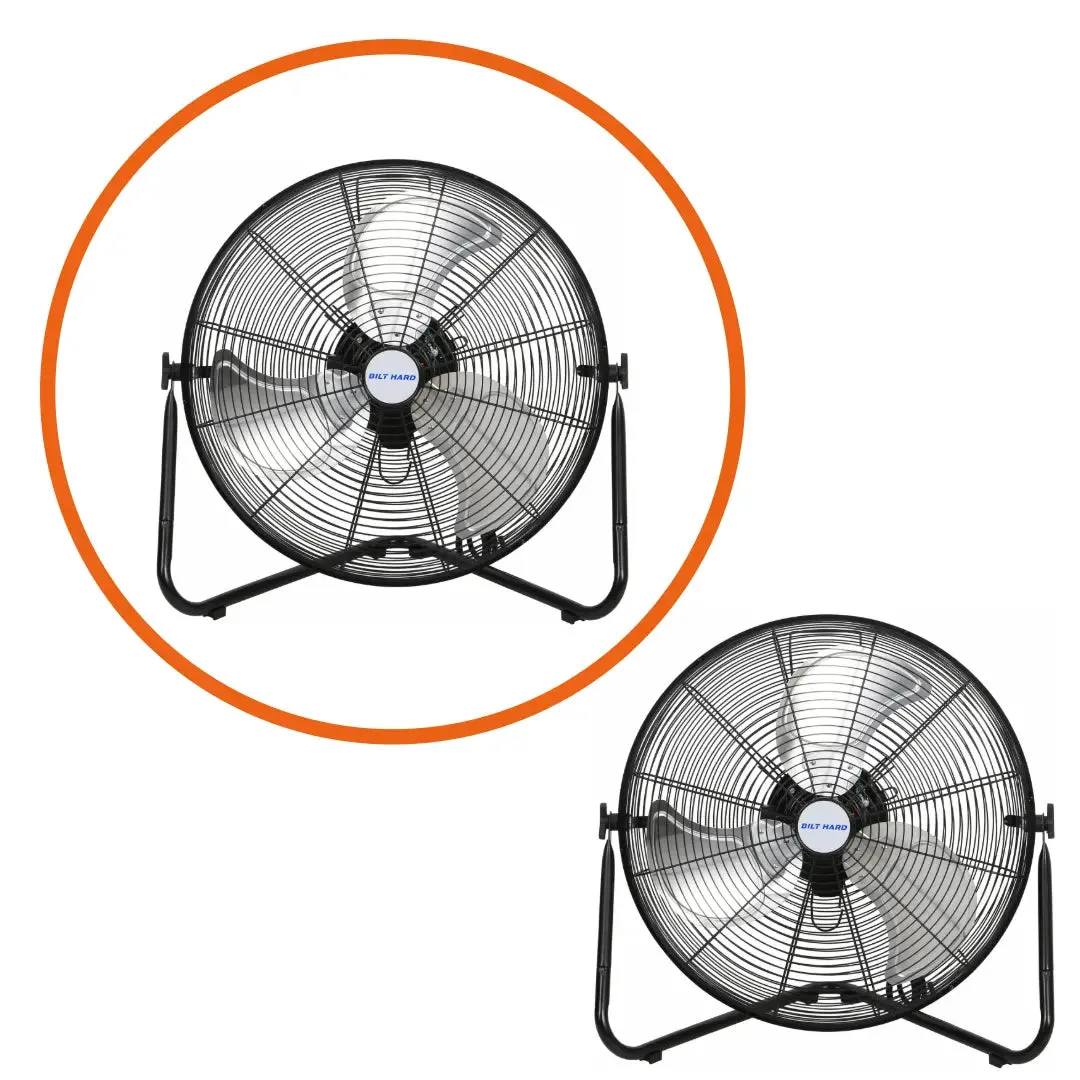 BILT HARD 20" High Velocity Floor Fan, 4600 CFM 3-Speed Industrial Shop Fan with Wall-Mounting System, Heavy Duty Metal Fan for Garage Workshop and Warehouse