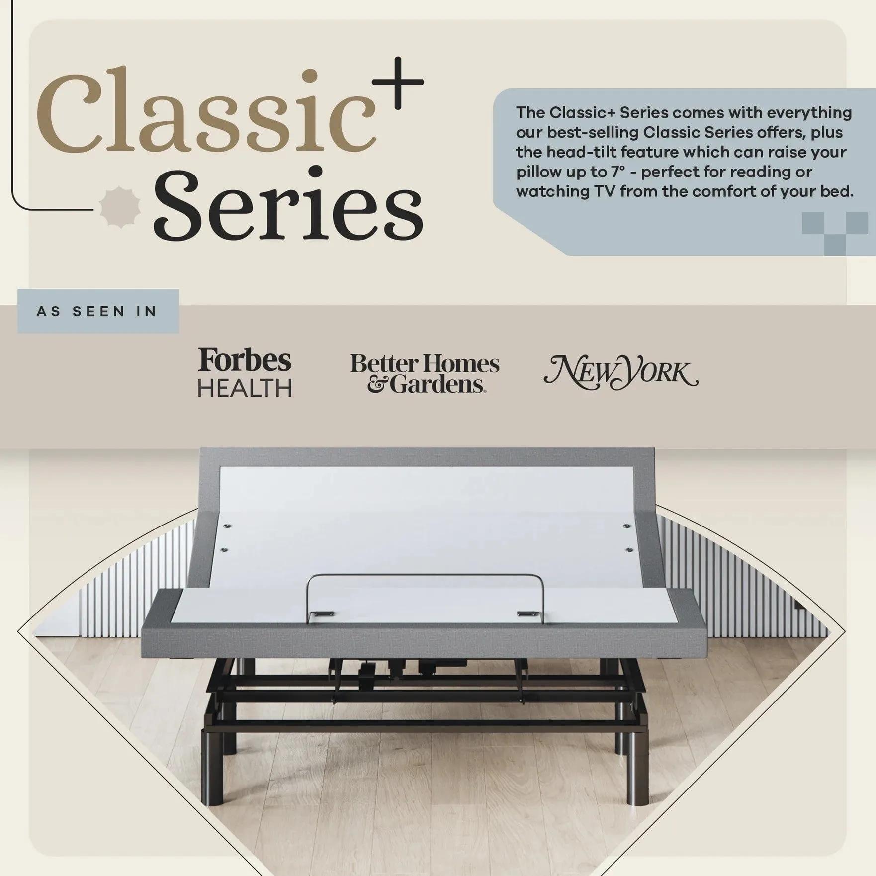 ClassicPlus  Series Adjustable Bed Base   Choice of Mattress Bundle