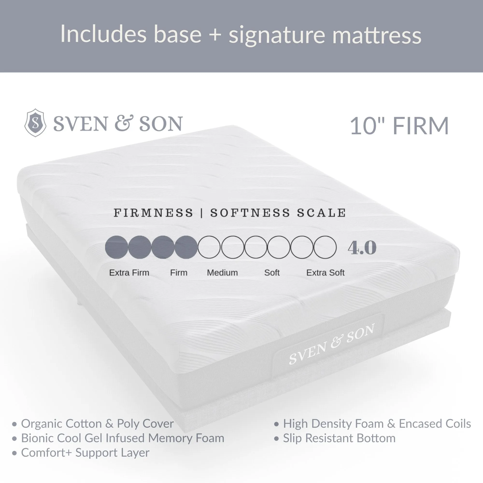 ClassicPlus  Series Adjustable Bed Base   Choice of Mattress Bundle