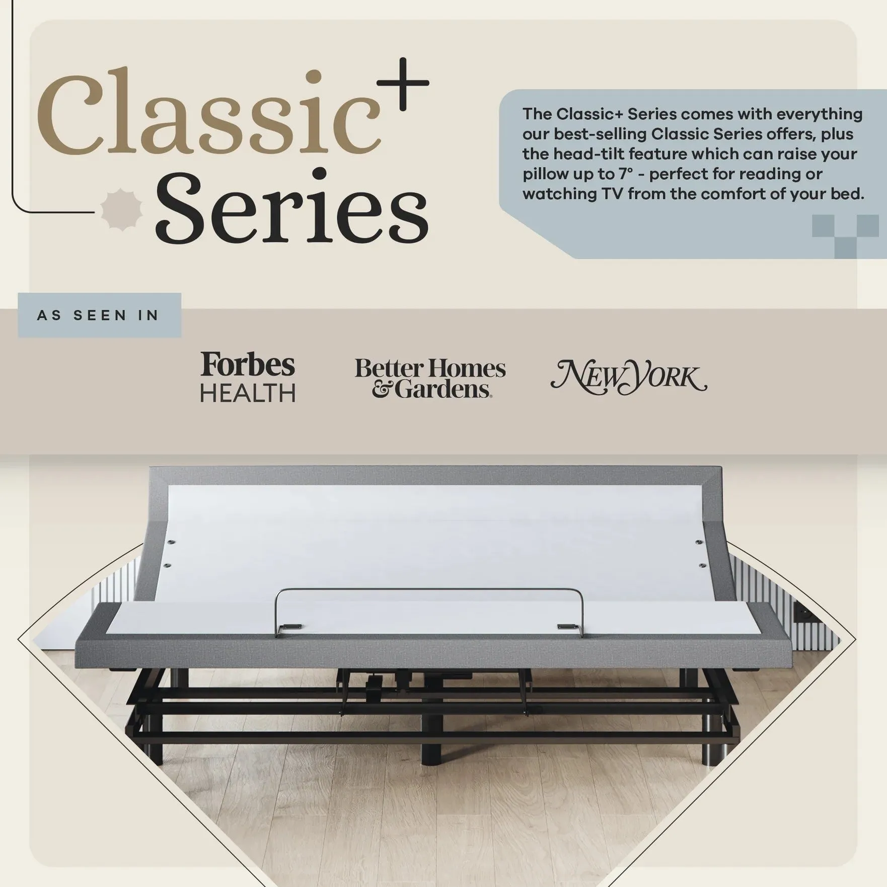 ClassicPlus  Series Adjustable Bed Base   Choice of Mattress Bundle