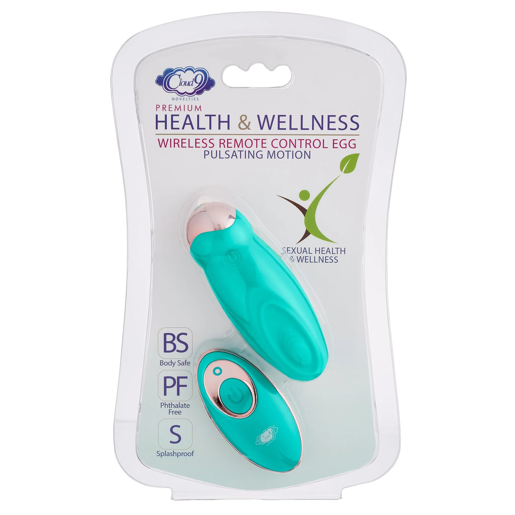 Cloud 9 Health & Wellness Wireless Remote Control Egg W- Pulsating Motion Teal