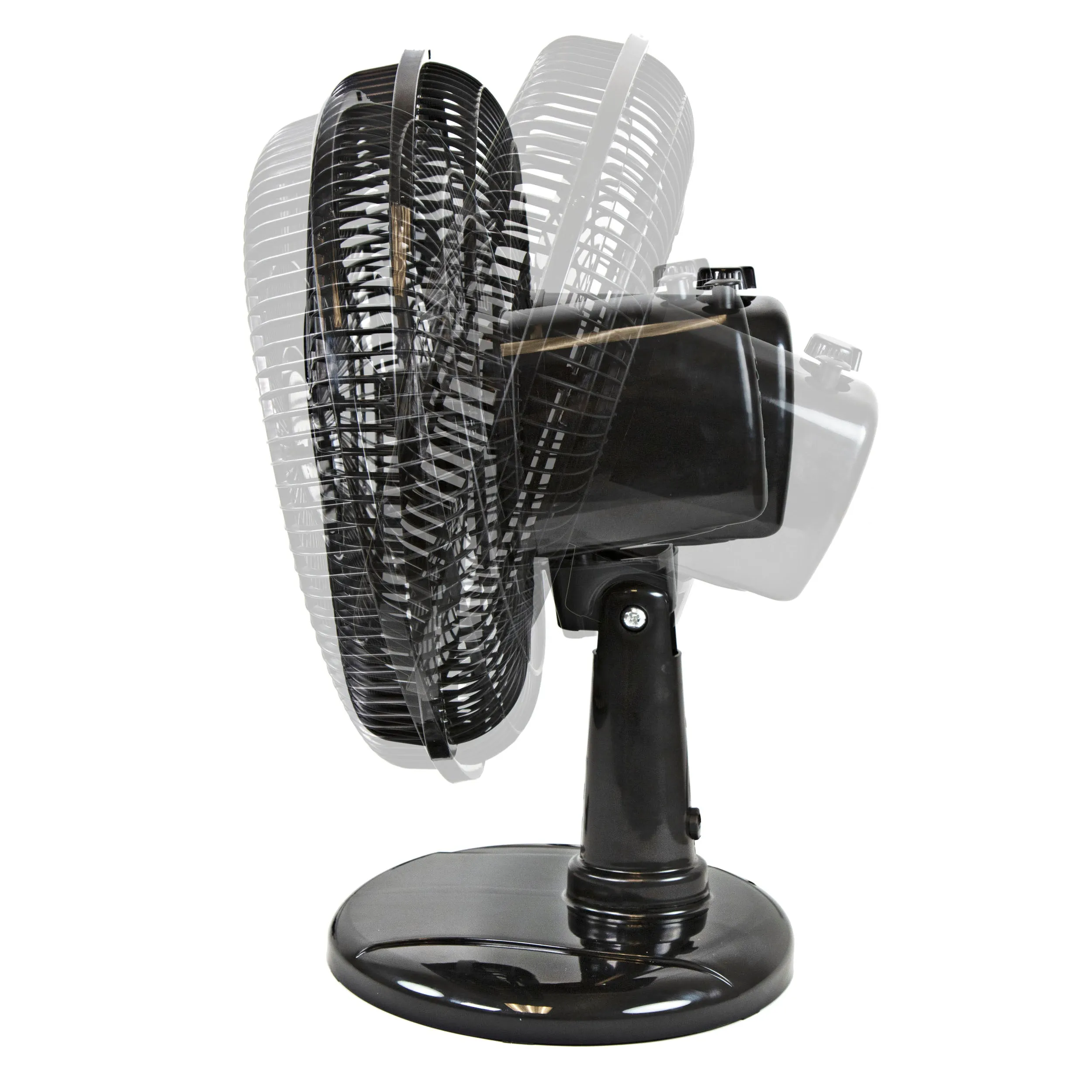 Comfort Zone 12" Oscillating Table Fan with Adjustable Tilt, Black