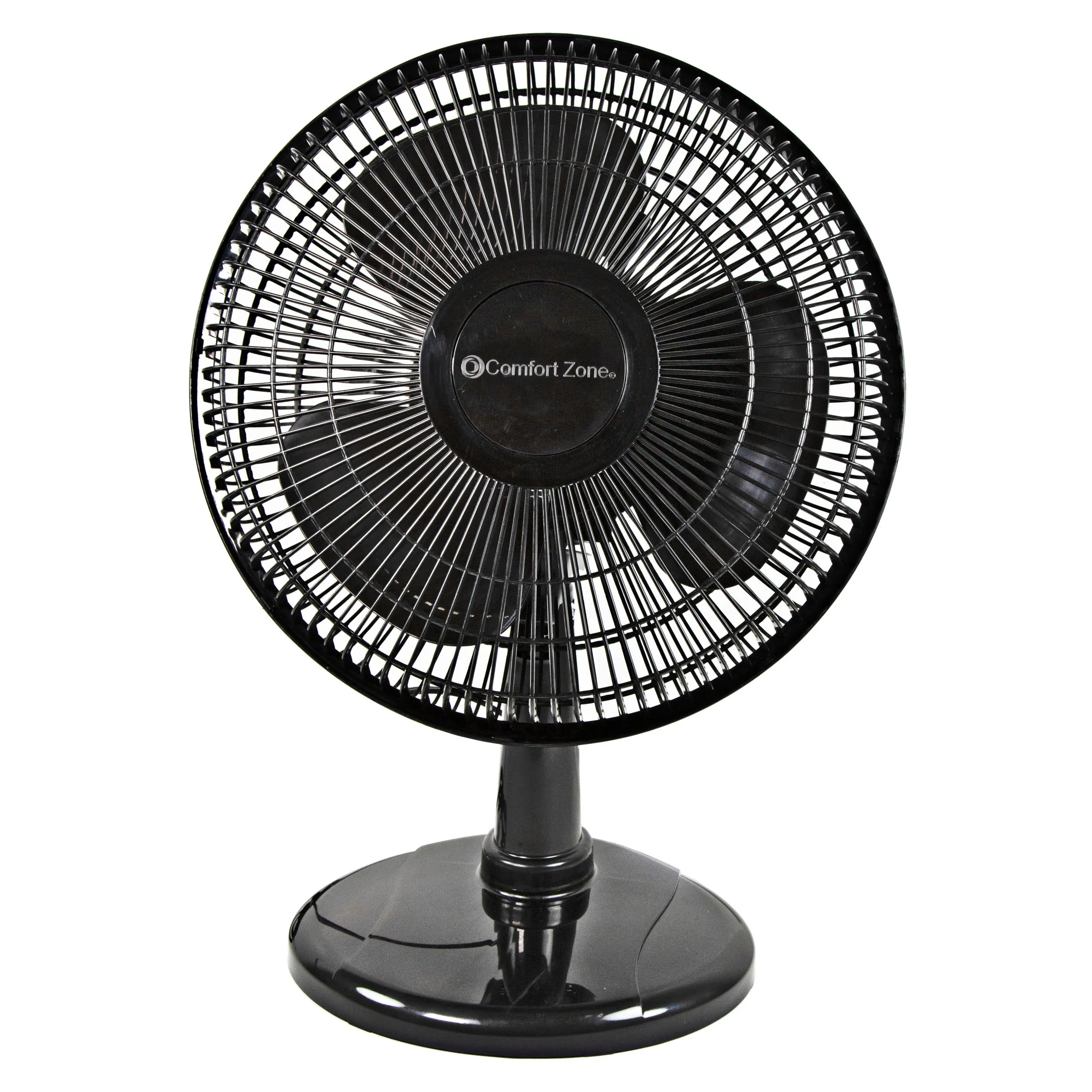 Comfort Zone 12" Oscillating Table Fan with Adjustable Tilt, Black