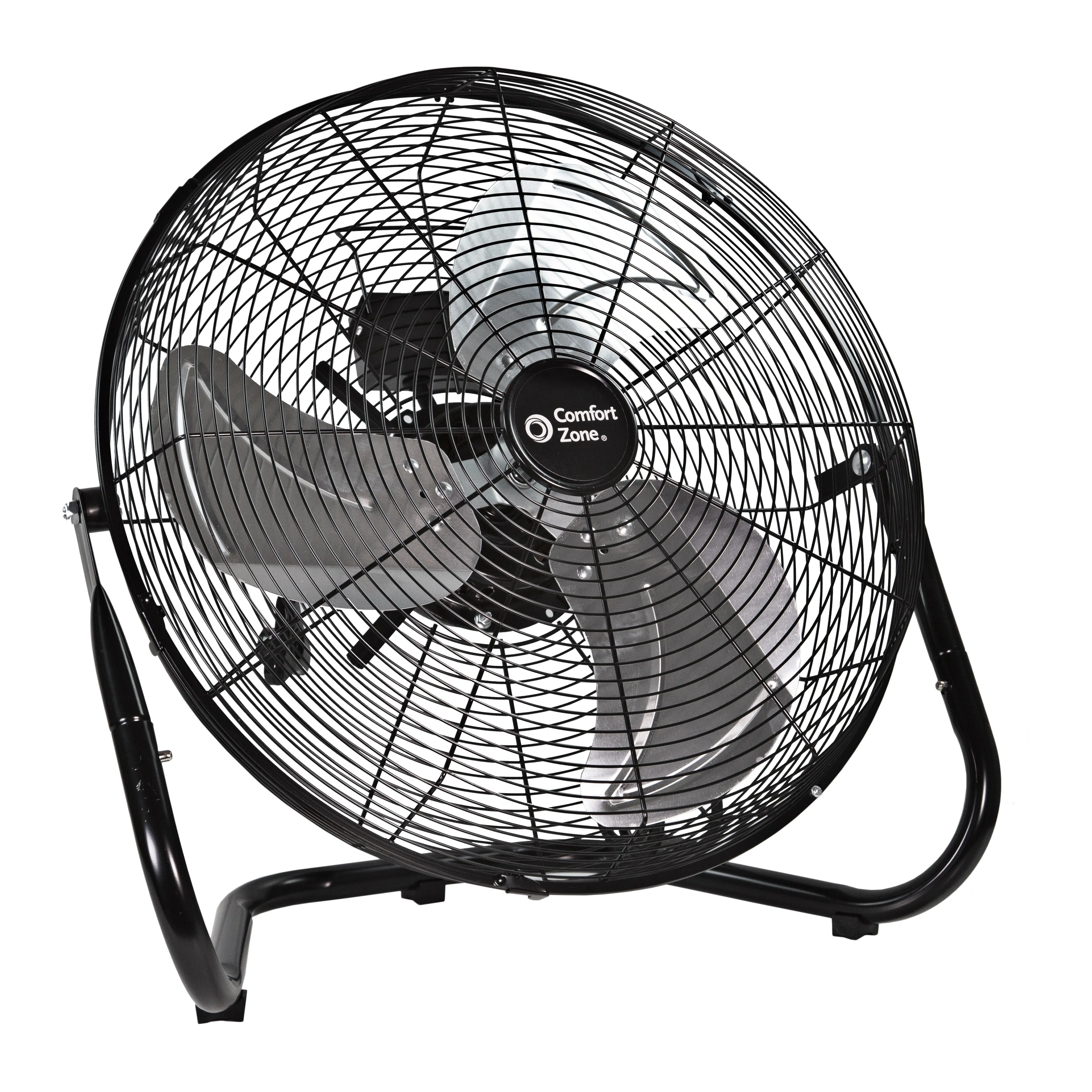 Comfort Zone 18" 3-Speed High-Velocity Floor Fan with Adjustable Tilt in Black