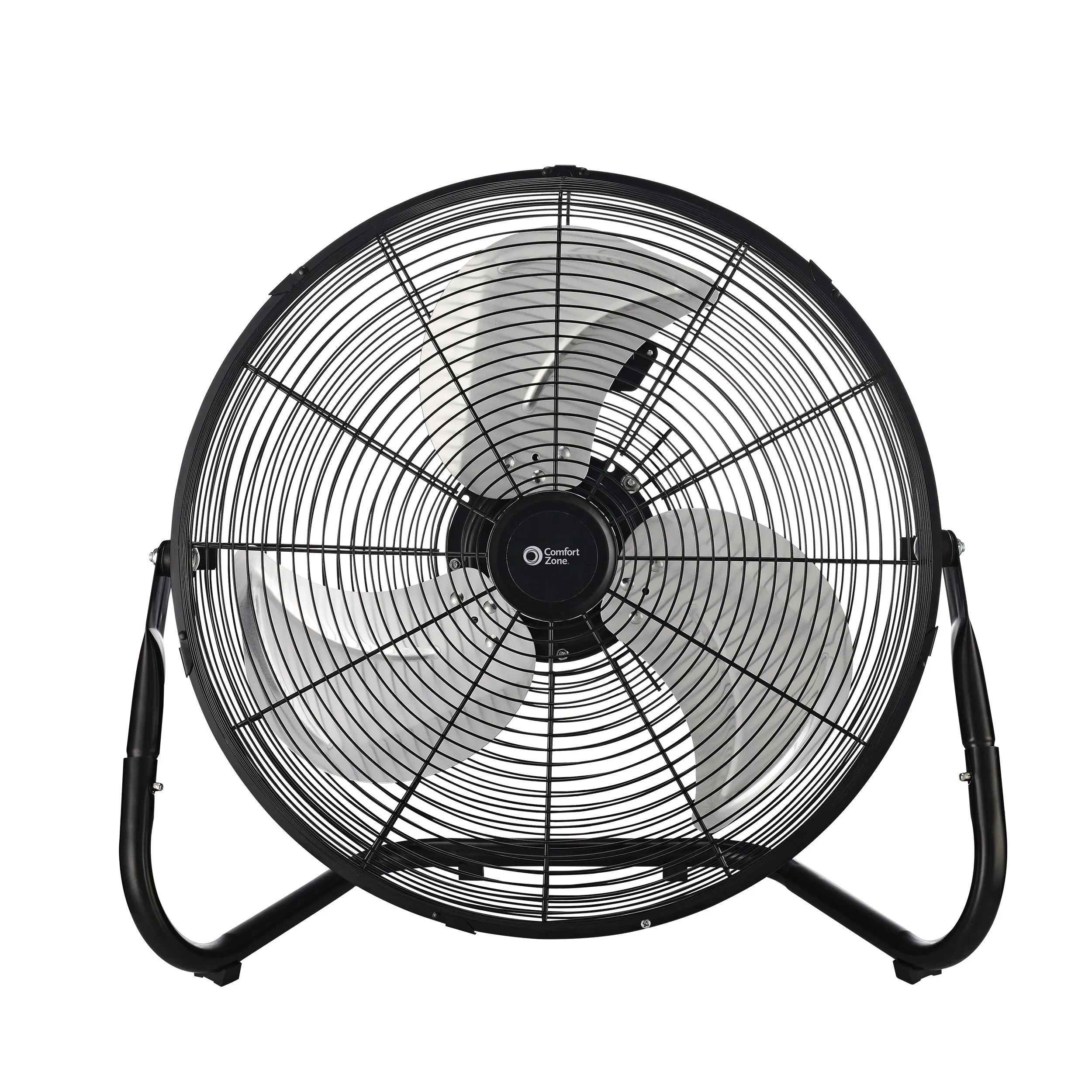 Comfort Zone 18" 3-Speed High-Velocity Floor Fan with Adjustable Tilt in Black