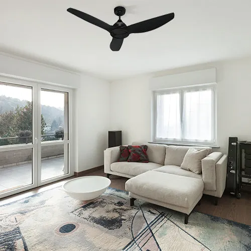 CRANSTON 52 inch 3-Blade Smart Ceiling Fan No Light with Remote Control - Black/Black