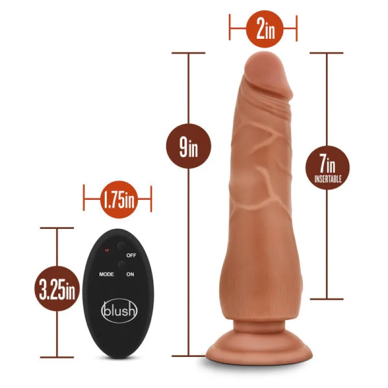 Dr. Skin - 9 Inch 10 Function Wireless Remote Dildo - Mocha