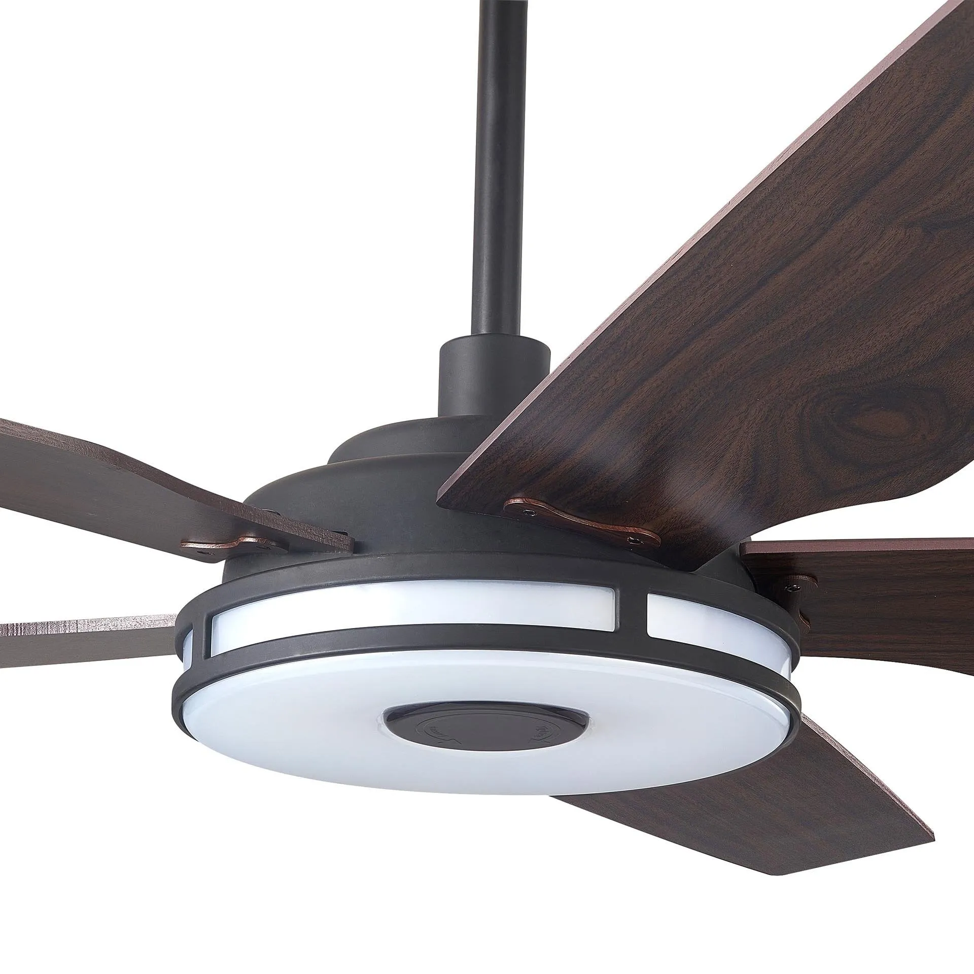 ELIRA 52 inch 5-Blade Smart Ceiling Fan with LED Light Kit & Remote - Black/Dark Wood