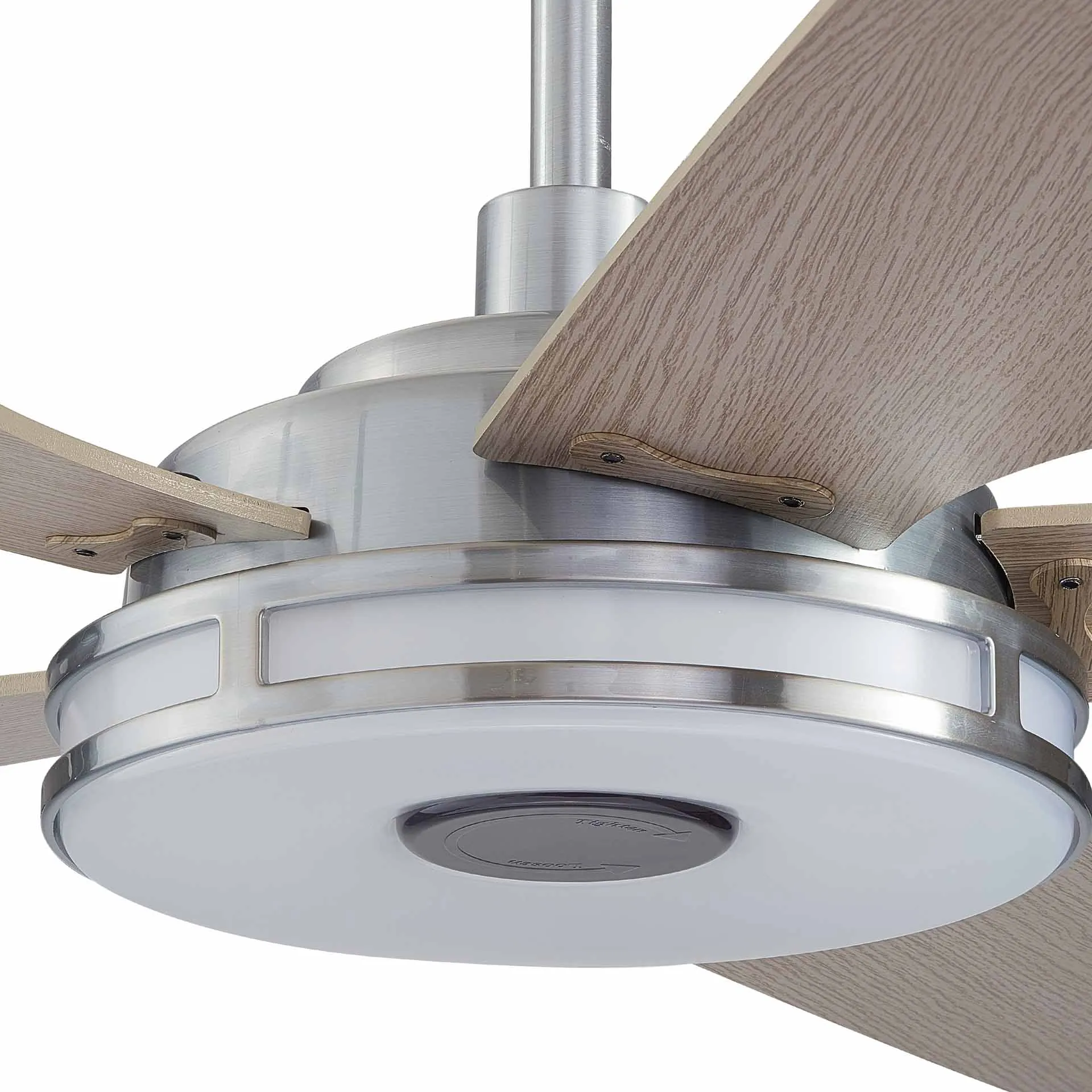 ELIRA 52 inch 5-Blade Smart Ceiling Fan with LED Light Kit & Remote - Silver/Gray Wood