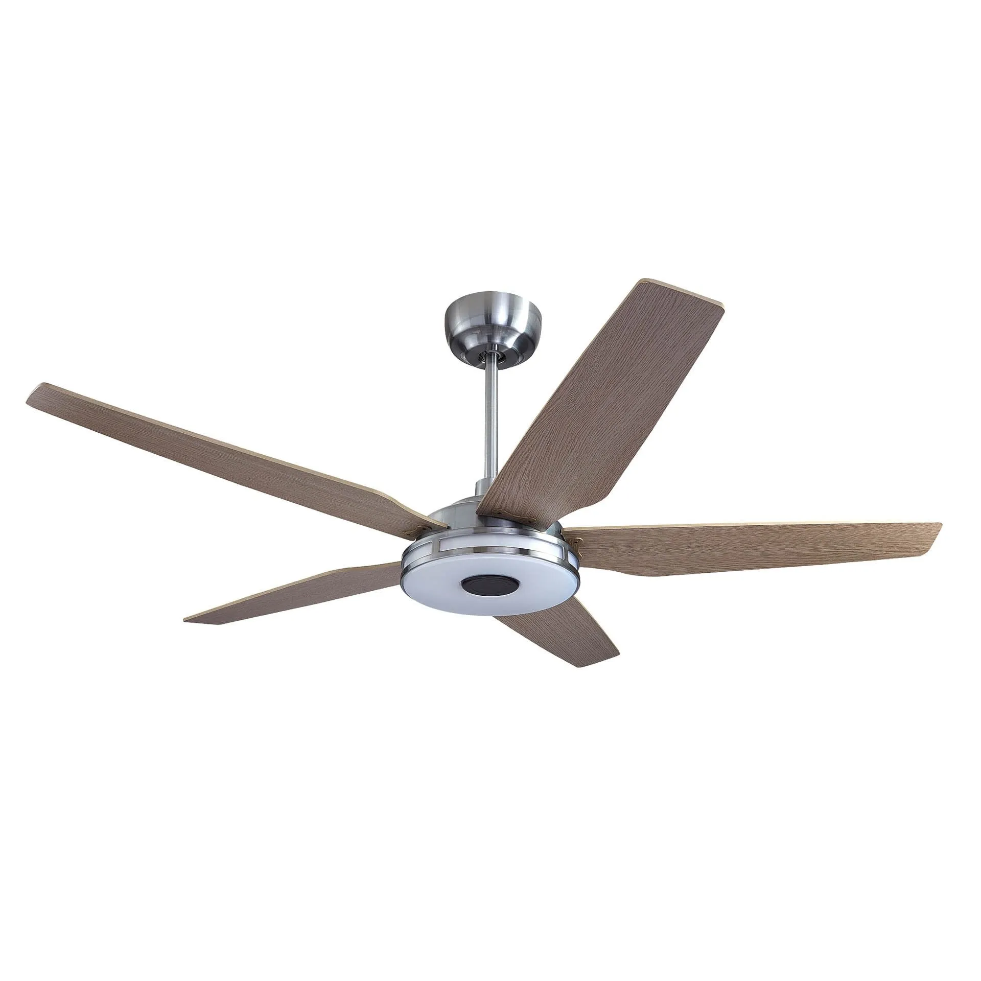 ELIRA 52 inch 5-Blade Smart Ceiling Fan with LED Light Kit & Remote - Silver/Gray Wood