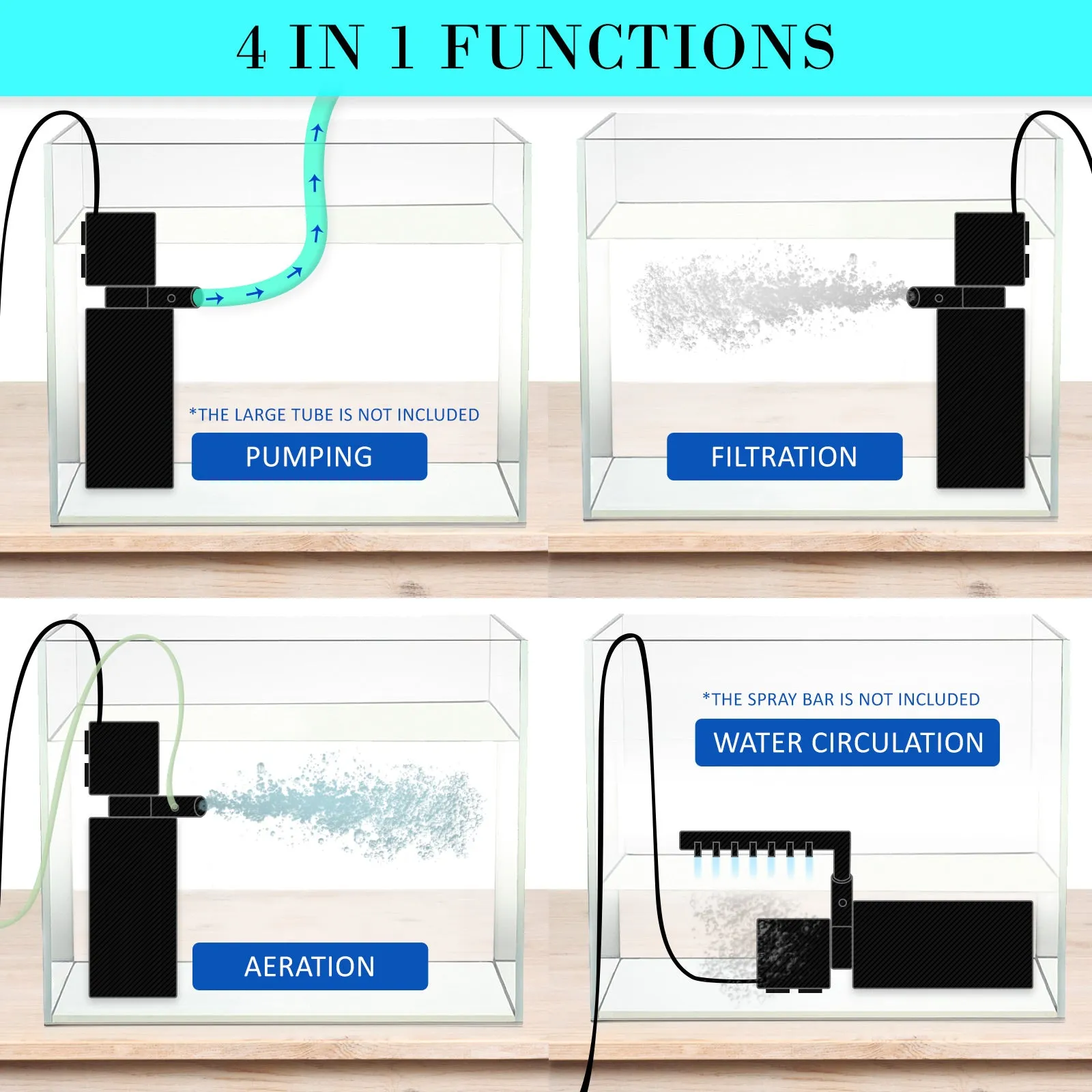 Energy Efficient Submersible Aquarium Filter 600L/H 8W – Dynamic Power