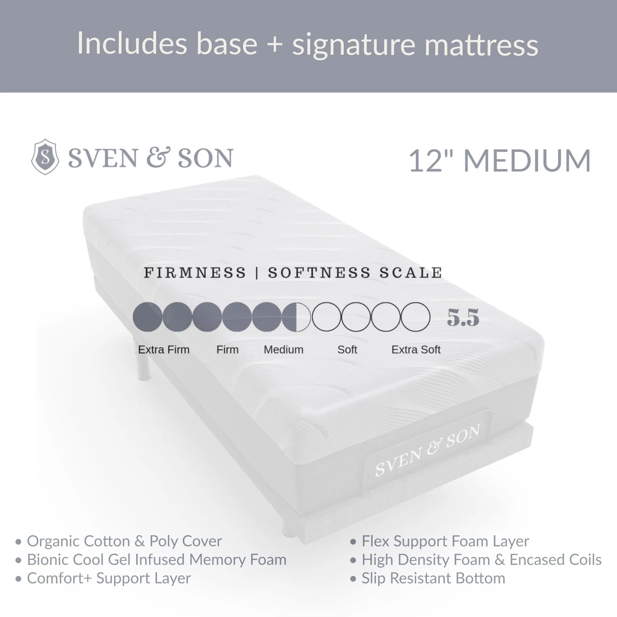 Essential Series Adjustable Bed Base   Choice of Mattress Bundle