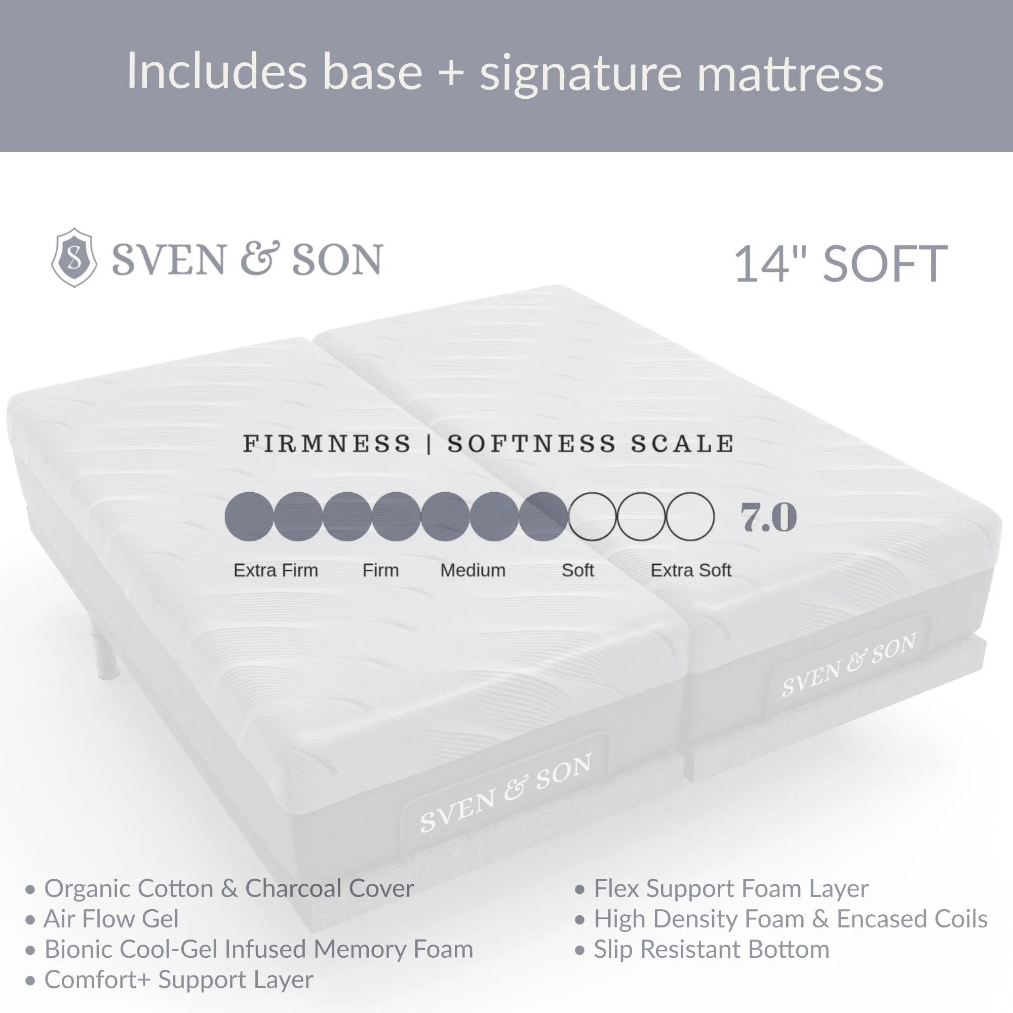 Essential Series Adjustable Bed Base   Choice of Mattress Bundle