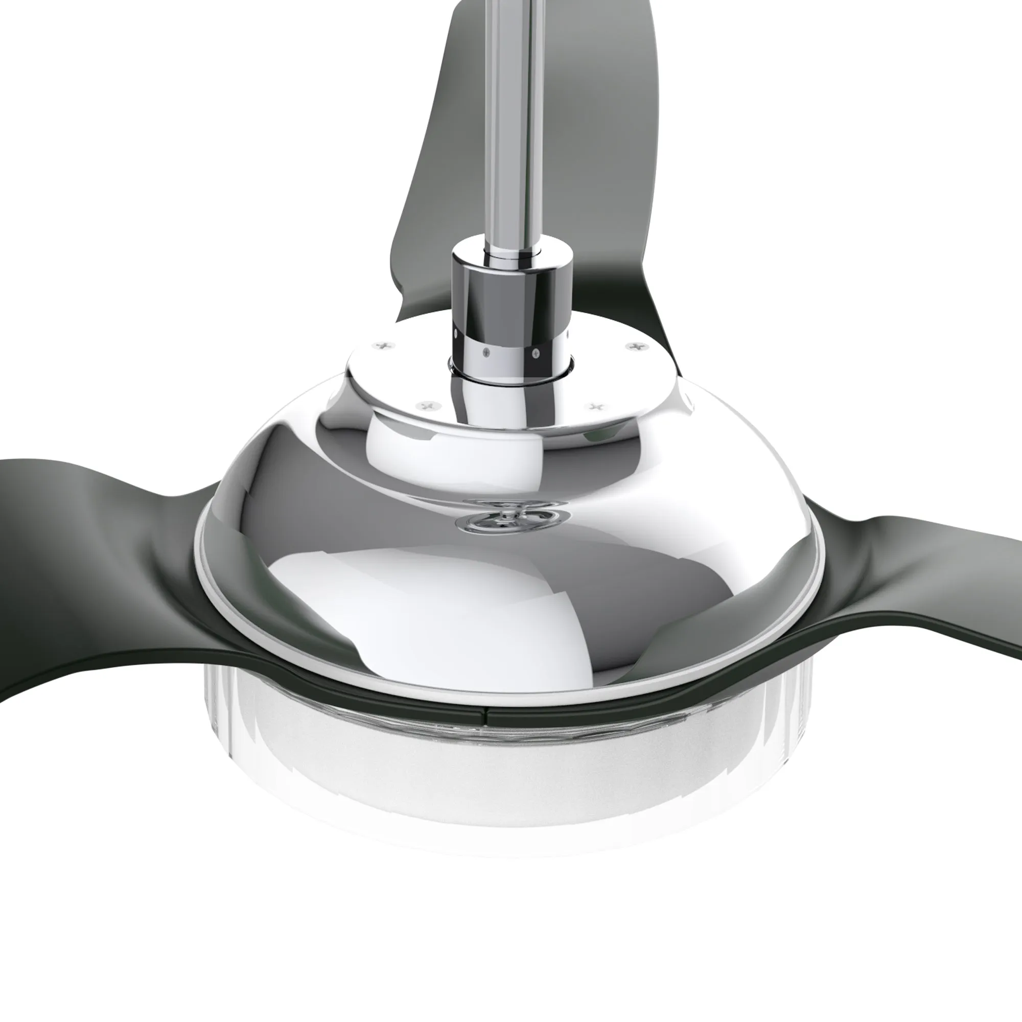 FLETCHER 56 inch 3-Blade Smart Ceiling Fan with LED Light Kit & Remote - Silver/Black