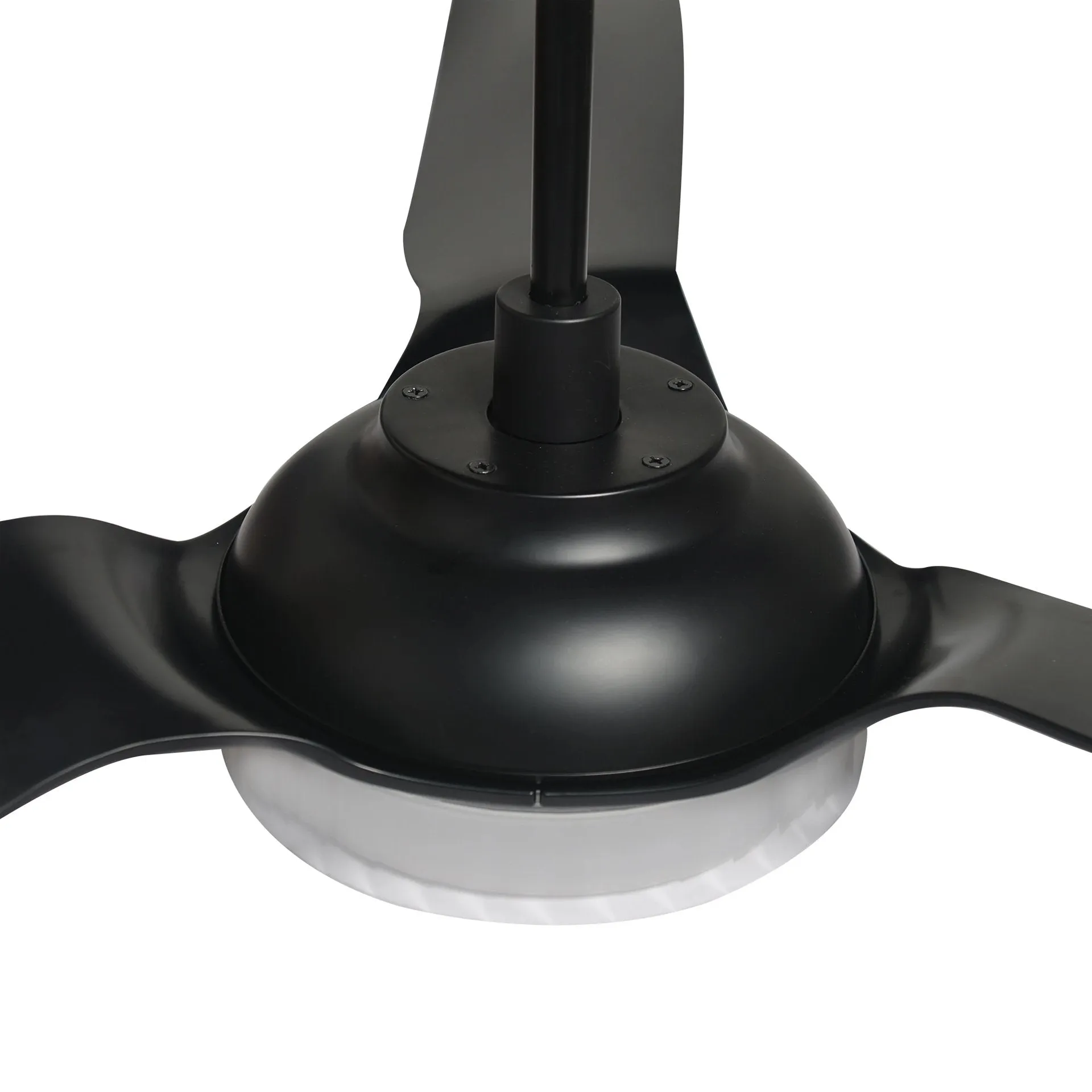 FLETCHER 60 inch 3-Blade Smart Ceiling Fan with LED Light Kit & Remote - Black/Black