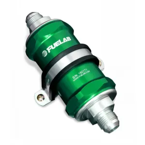 FUELAB 81824-6 In-Line Fuel Filter (12AN in/out, 3 inch 100 micron stainless steel element) Green