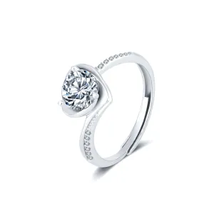 Heart Shape Adjustable Open-ended Ring