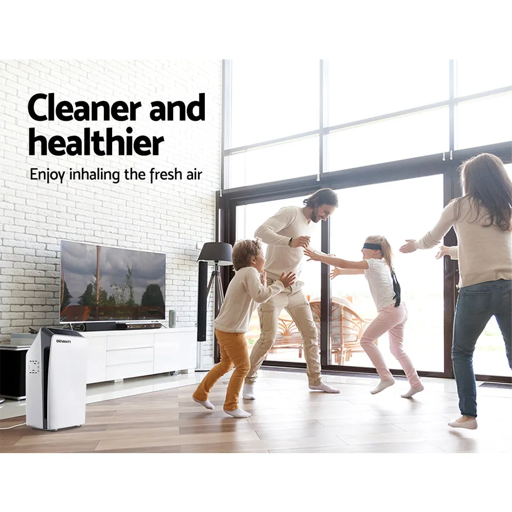 HEPA & Carbon Air Purifier 4 Modes, Ioniser, Remote - Devanti