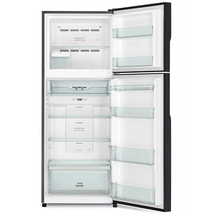 Hitachi R-VX490PM9 BBK Fridge 2 Doors G443L Inverter Brilliant Black