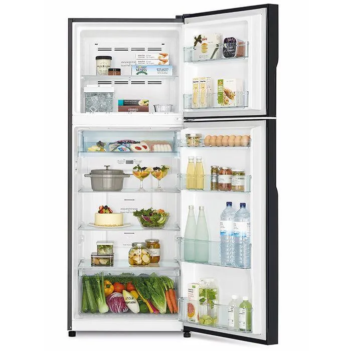 Hitachi R-VX490PM9 BBK Fridge 2 Doors G443L Inverter Brilliant Black