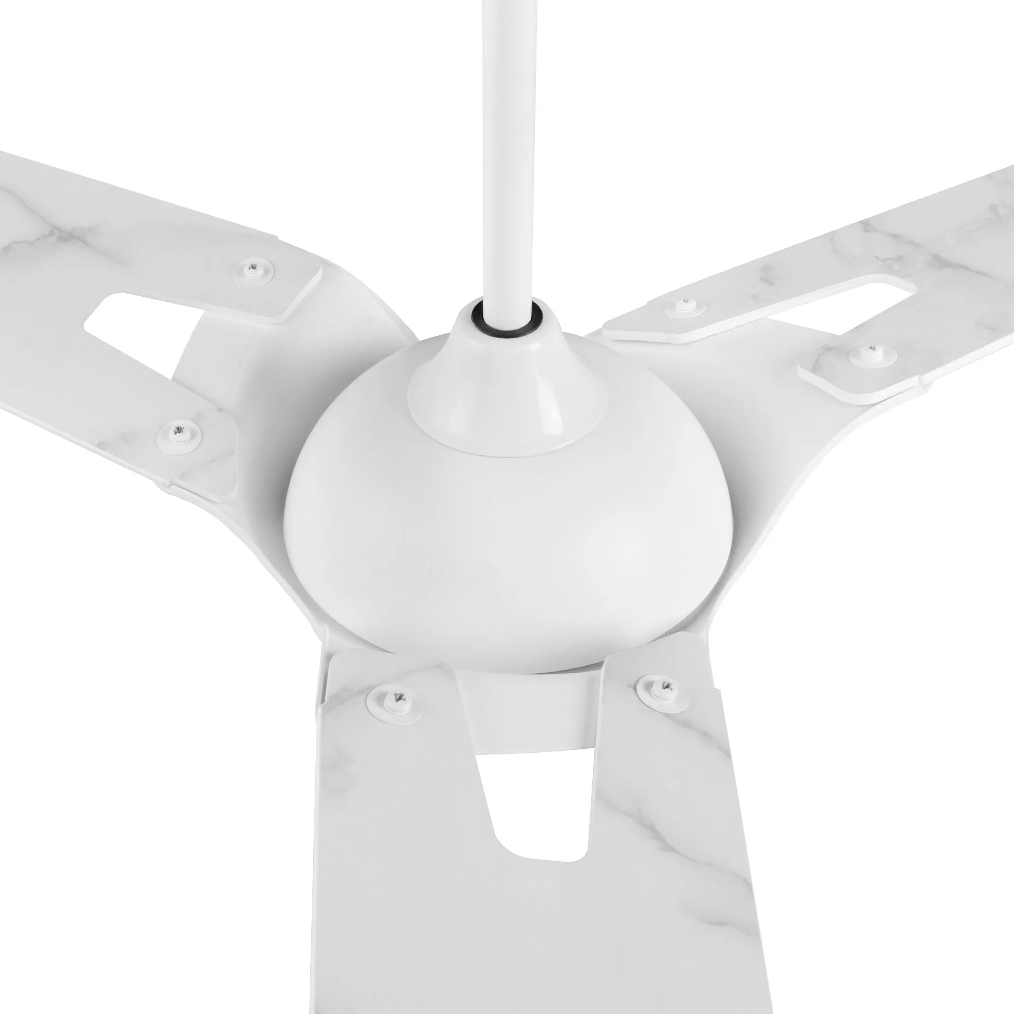 HOFFEN 52 inch 3-Blade Smart Ceiling Fan with LED Light Kit & Remote - White/Marble Pattern