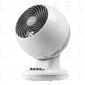 IRIS USA WOOZOO Oscillating Fan, Vortex Fan, Air Circulation, 3 Speed Settings, 6 Tilting Head Settings, 46ft Max Air Distance, Medium, White