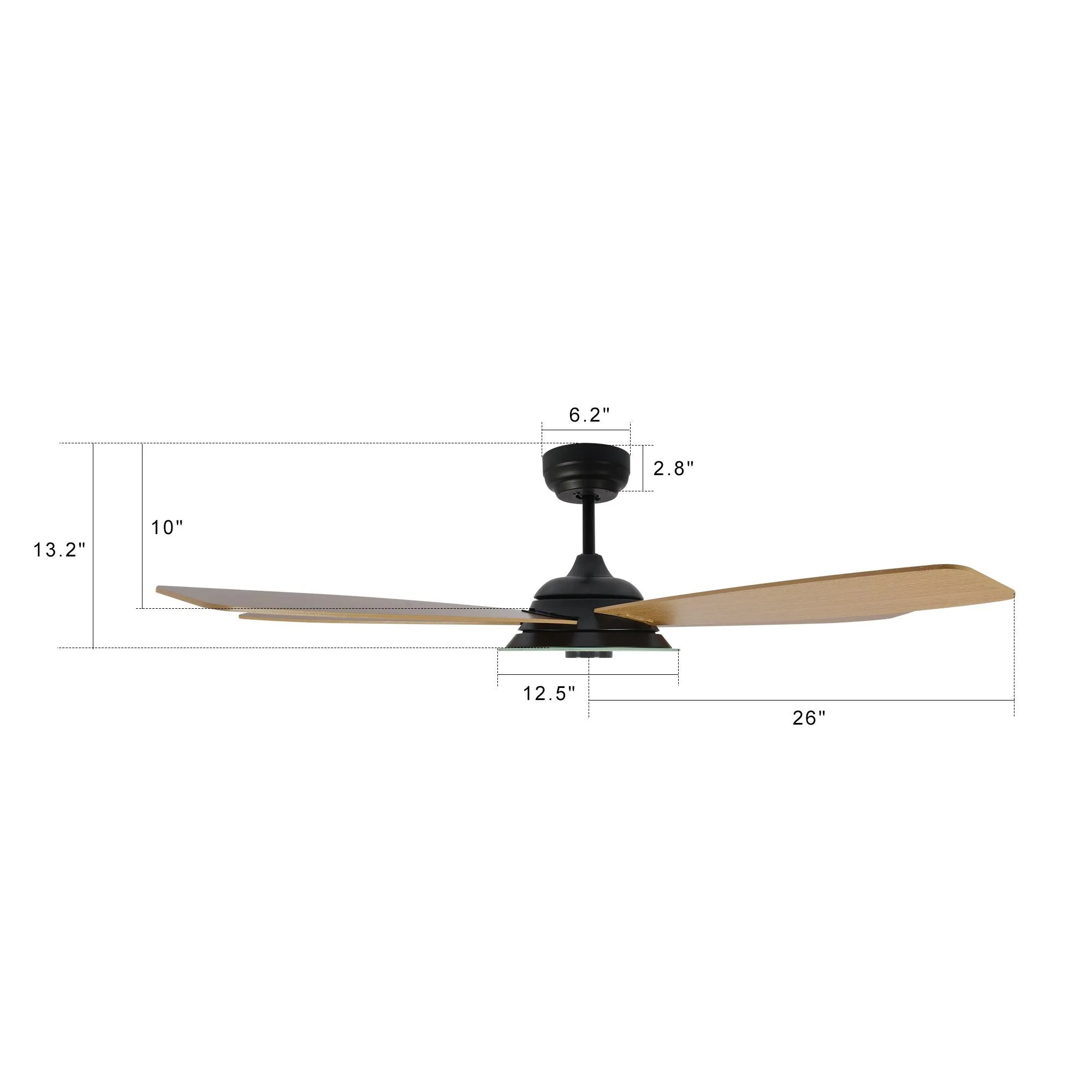 JOURNEY 52 inch 5-Blade Smart Ceiling Fan with LED Light Kit & Remote - Black/Fine Wood Grain