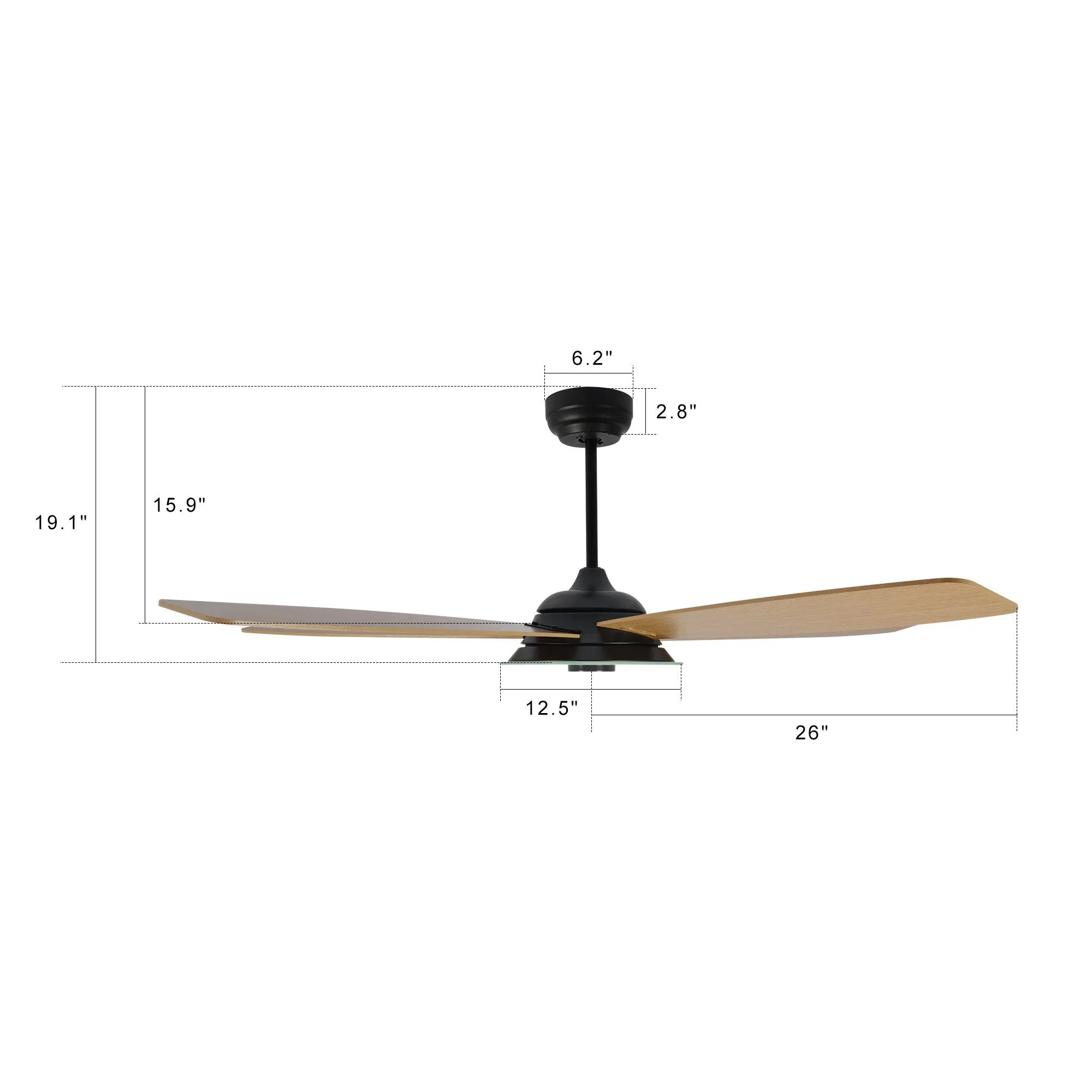 JOURNEY 52 inch 5-Blade Smart Ceiling Fan with LED Light Kit & Remote - Black/Fine Wood Grain