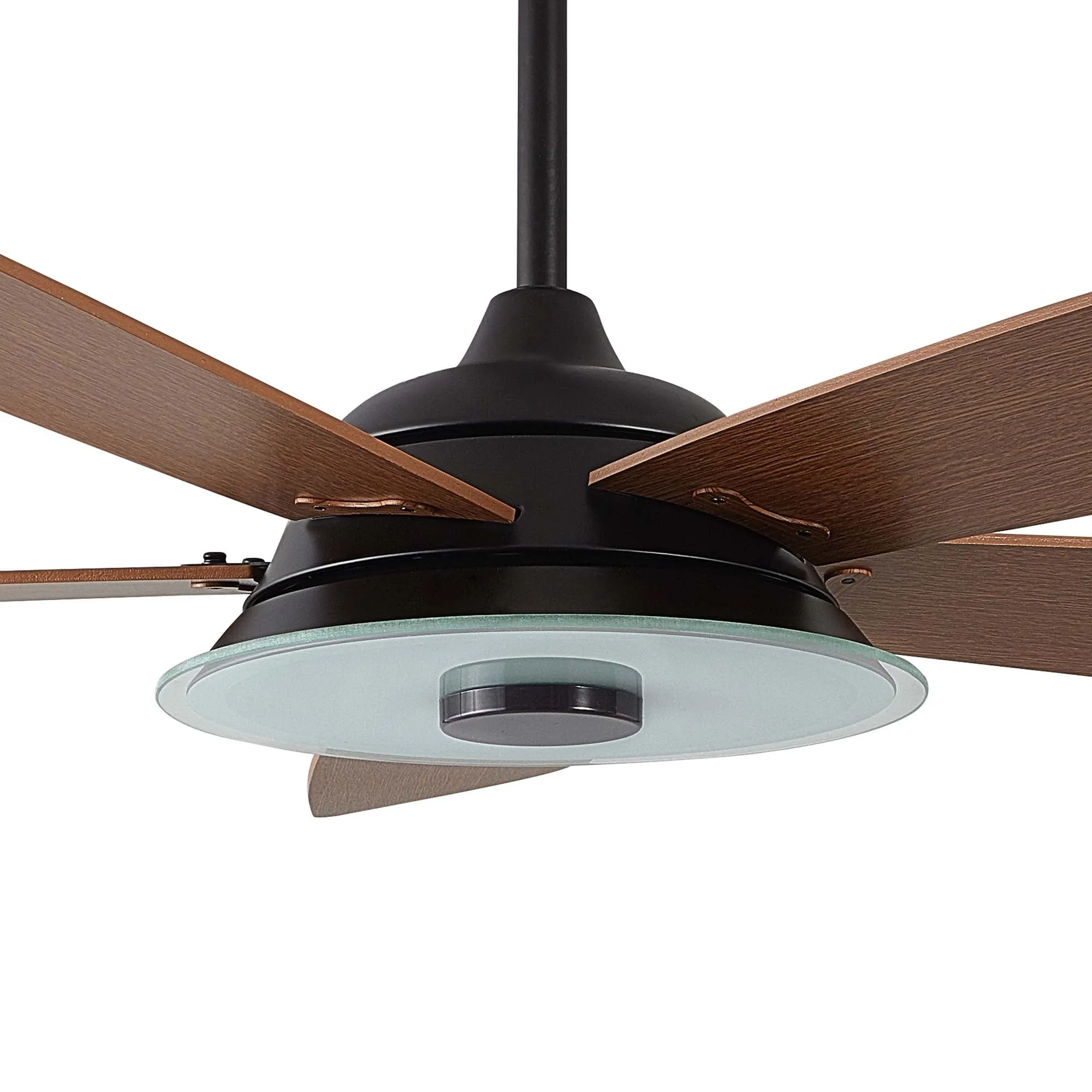 JOURNEY 52 inch 5-Blade Smart Ceiling Fan with LED Light Kit & Remote - Black/Fine Wood Grain