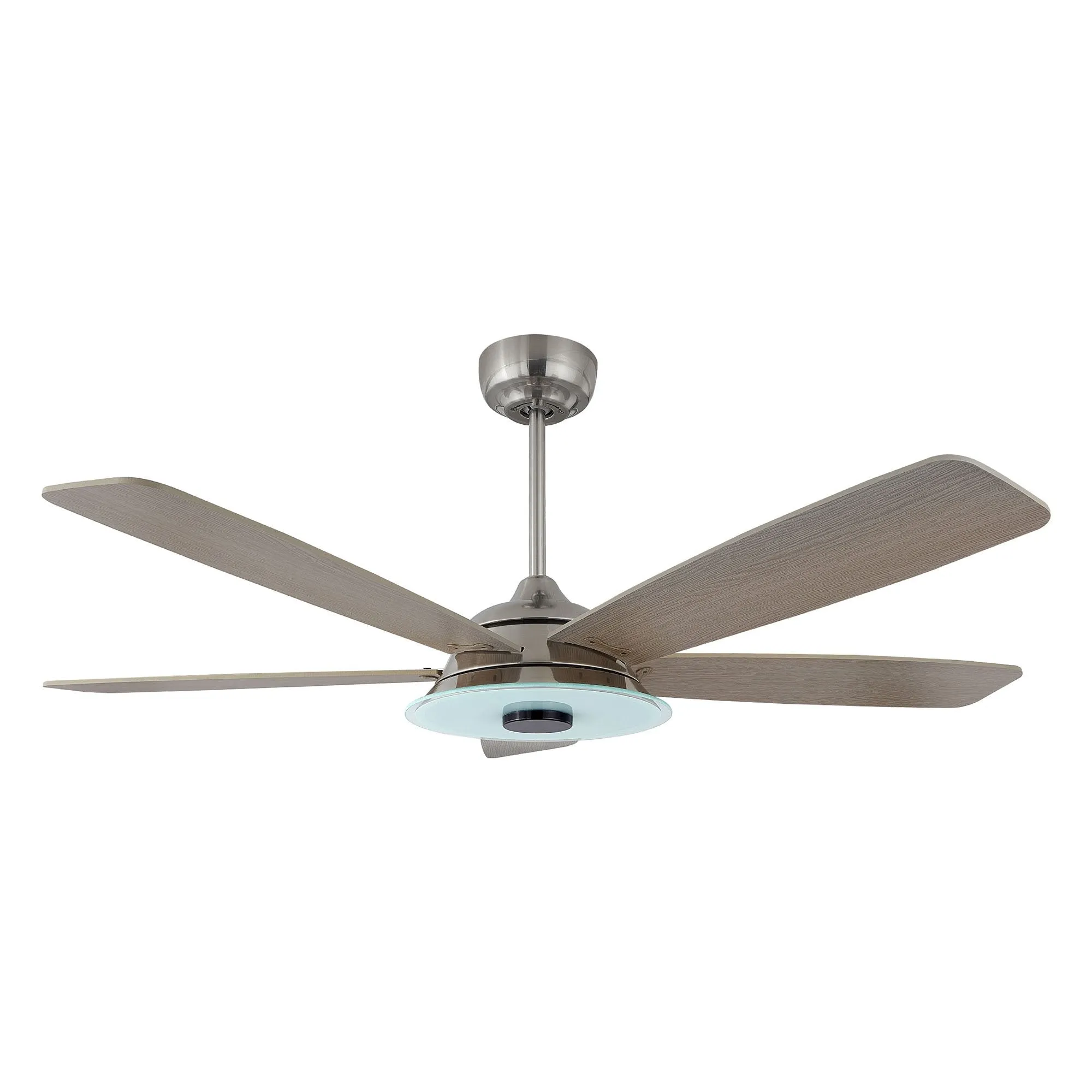 JOURNEY 52 inch 5-Blade Smart Ceiling Fan with LED Light Kit & Remote - Silver/Gray Wood