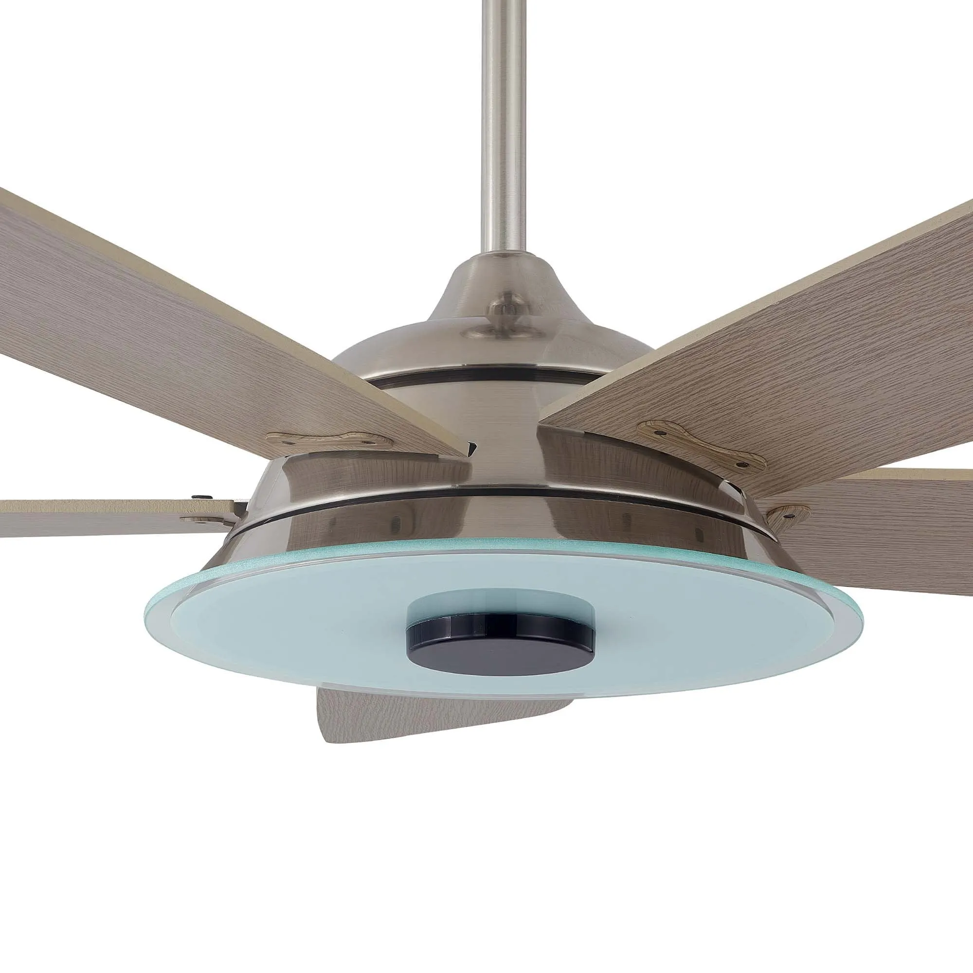 JOURNEY 52 inch 5-Blade Smart Ceiling Fan with LED Light Kit & Remote - Silver/Gray Wood