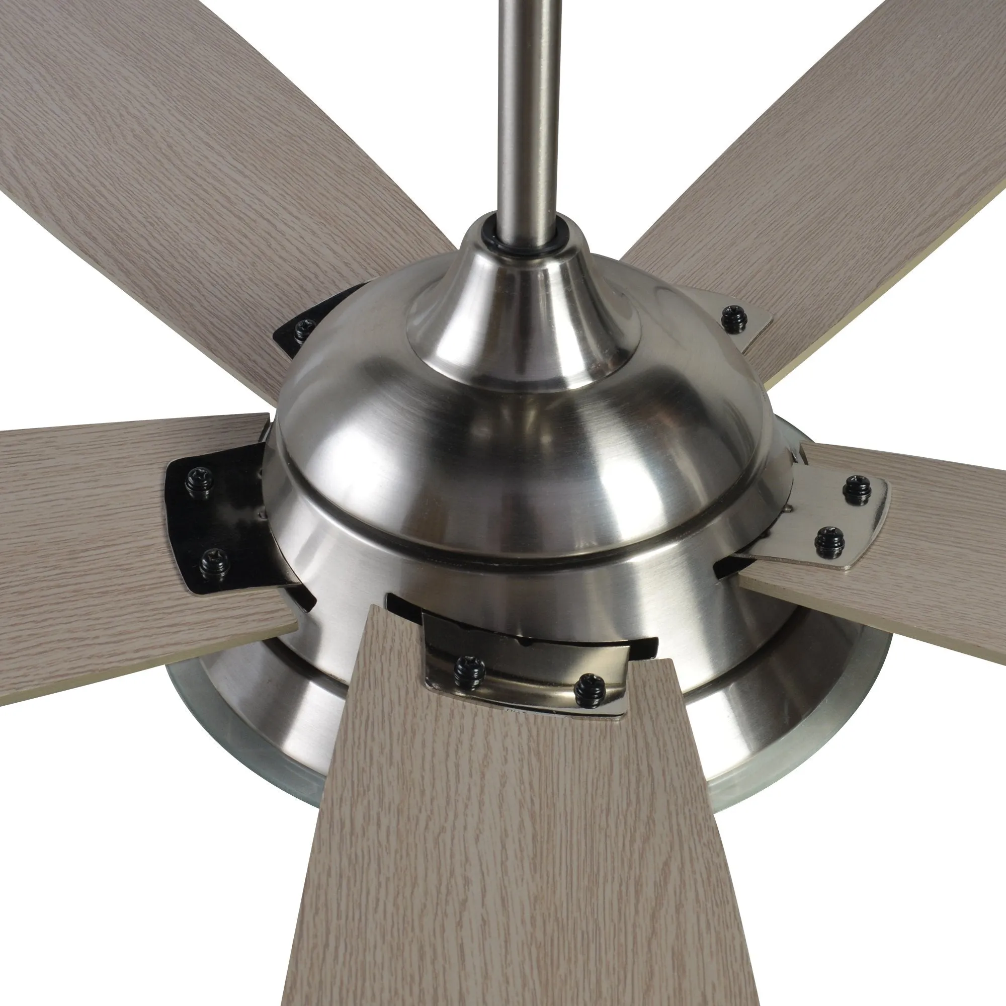 JOURNEY 52 inch 5-Blade Smart Ceiling Fan with LED Light Kit & Remote - Silver/Gray Wood