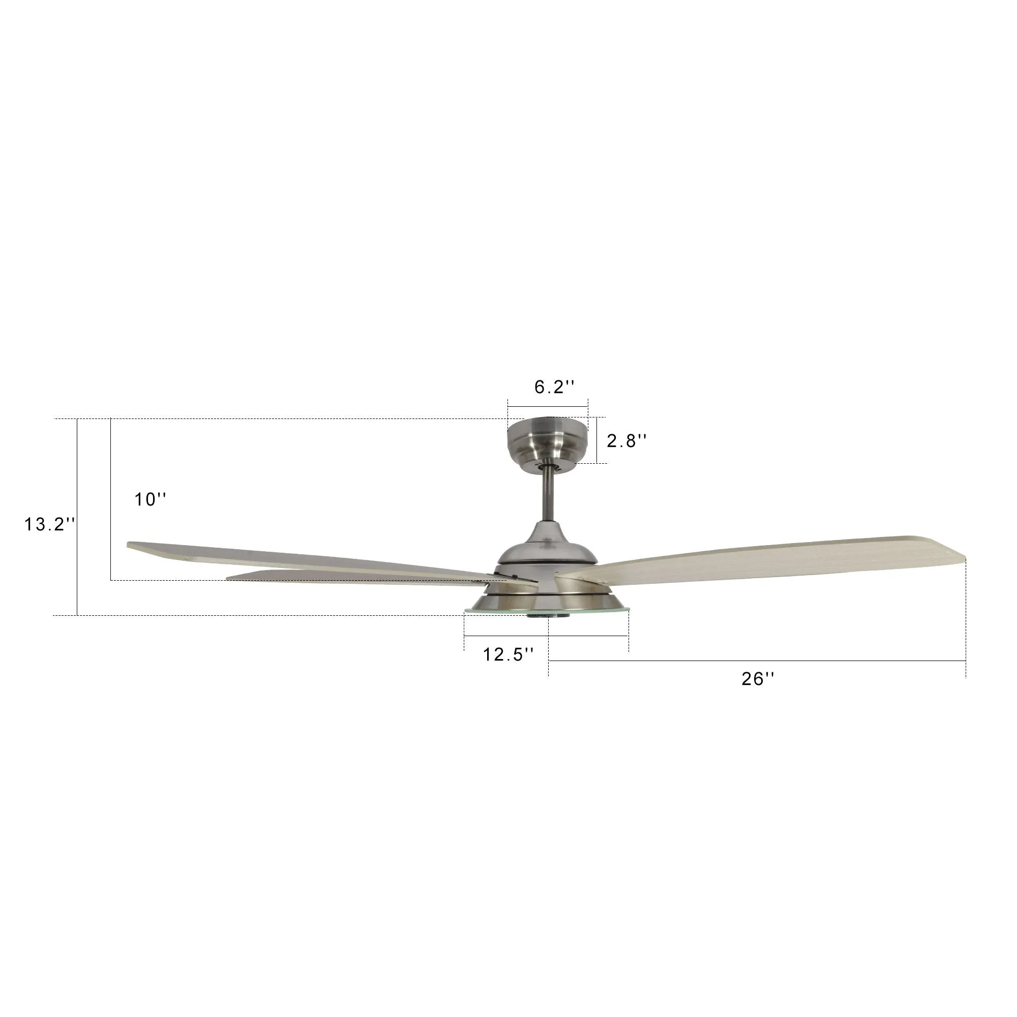 JOURNEY 52 inch 5-Blade Smart Ceiling Fan with LED Light Kit & Remote - Silver/Gray Wood