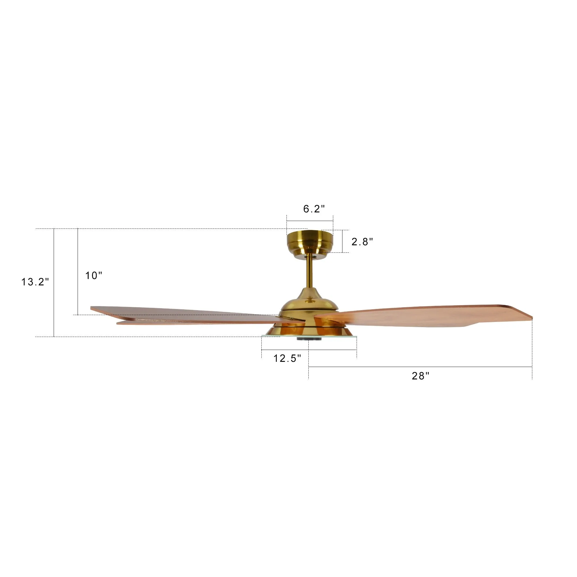 JOURNEY 56 inch 5-Blade Smart Ceiling Fan with LED Light Kit & Remote - Gold/Wood Pattern